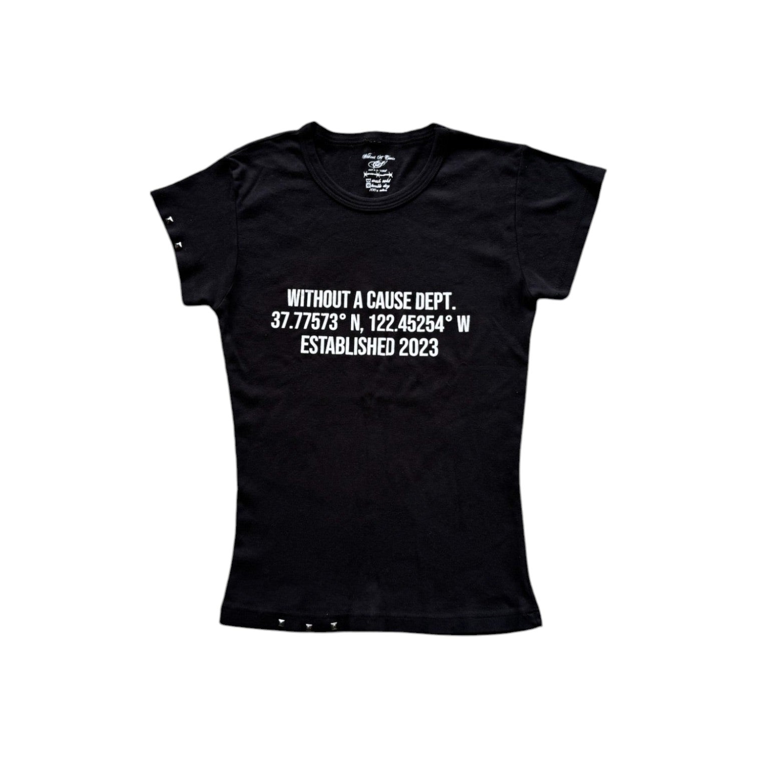 WITHOUT A CAUSE Black Coordinates Baby tee