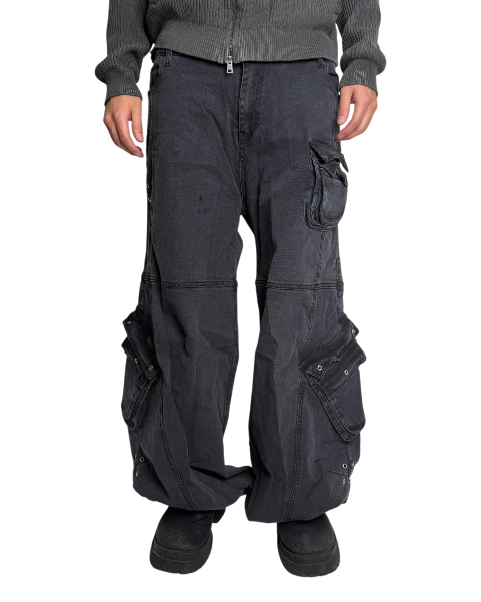 ARMY FATIGUES, WASHED BLACK