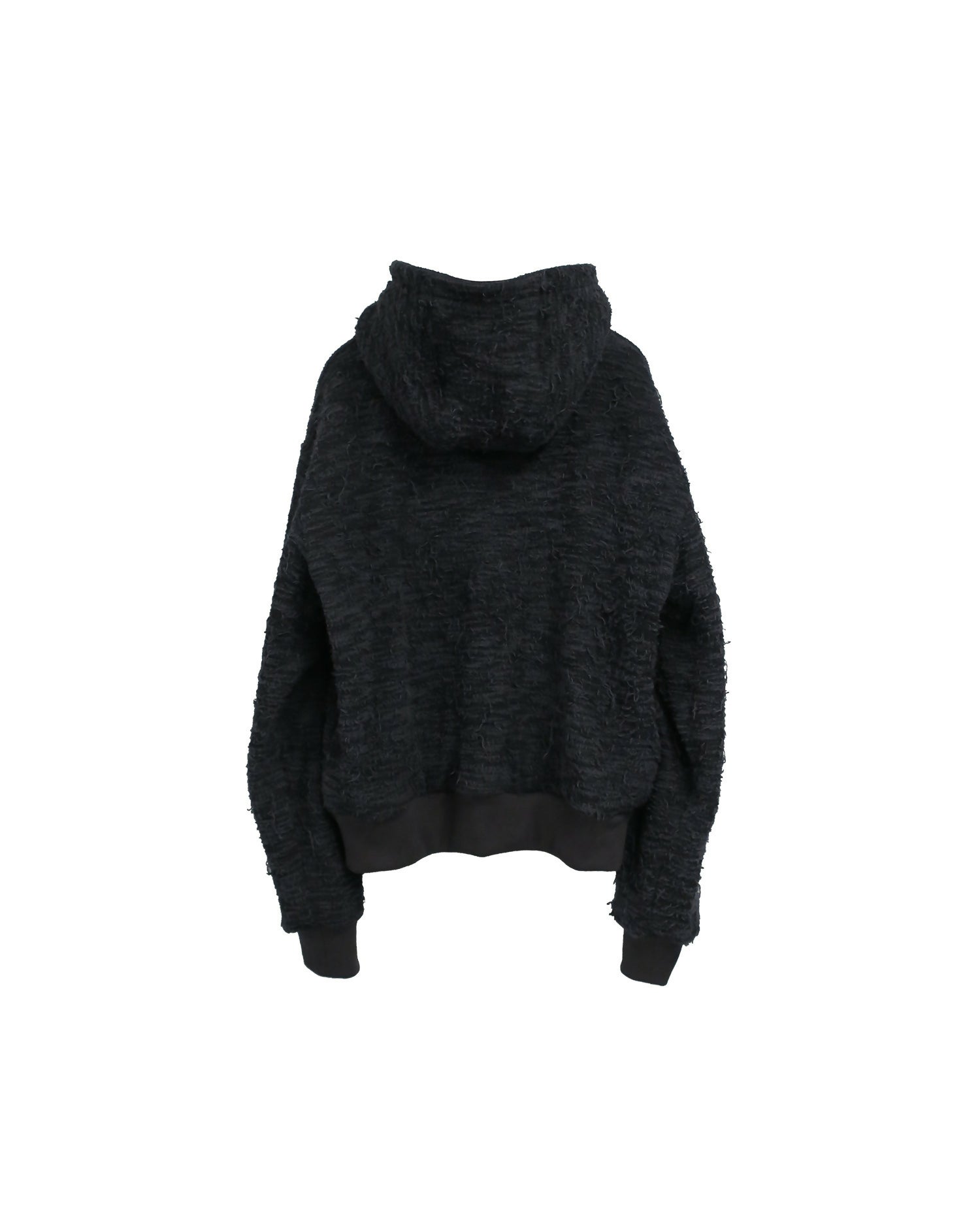【PRE-ORDER】DISTRESSED FABRIC HOODIE / BLACK