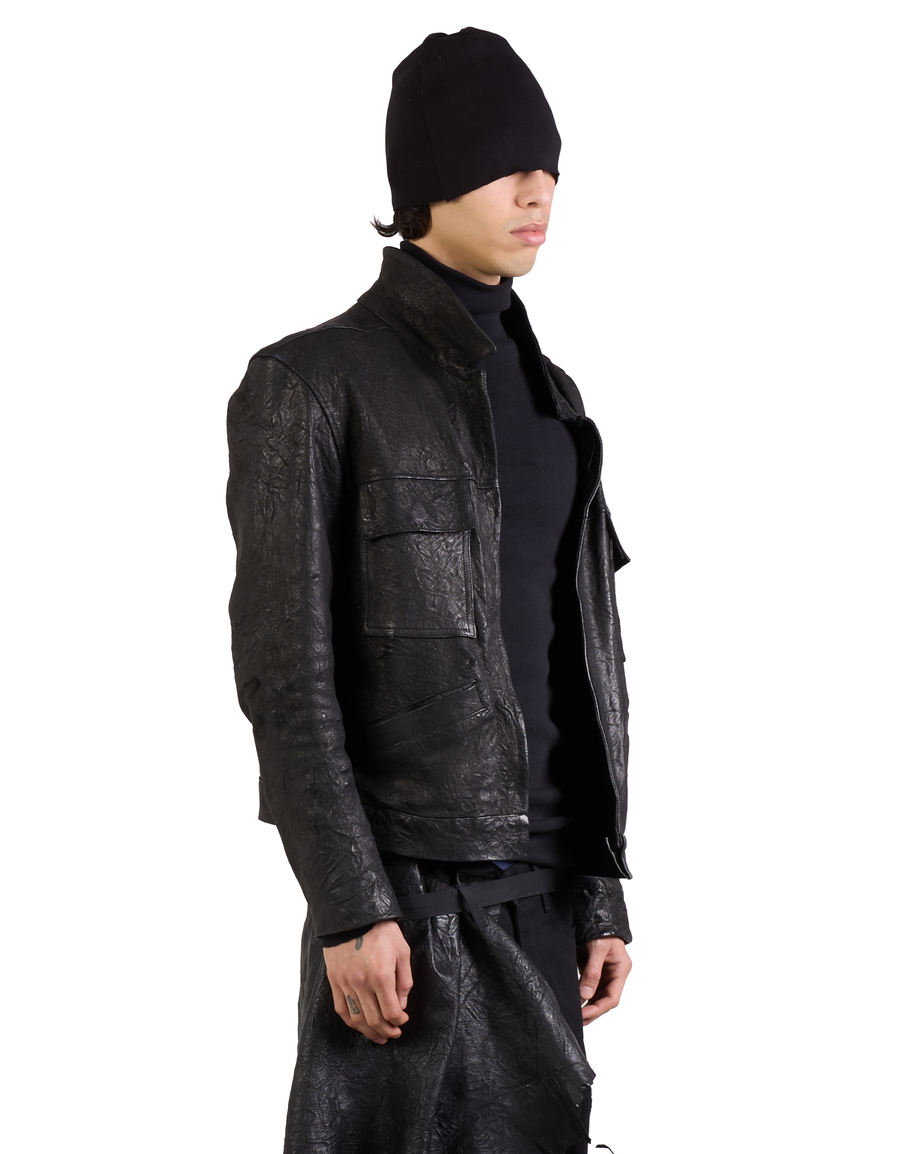 LEATHER UTILITY JACKET