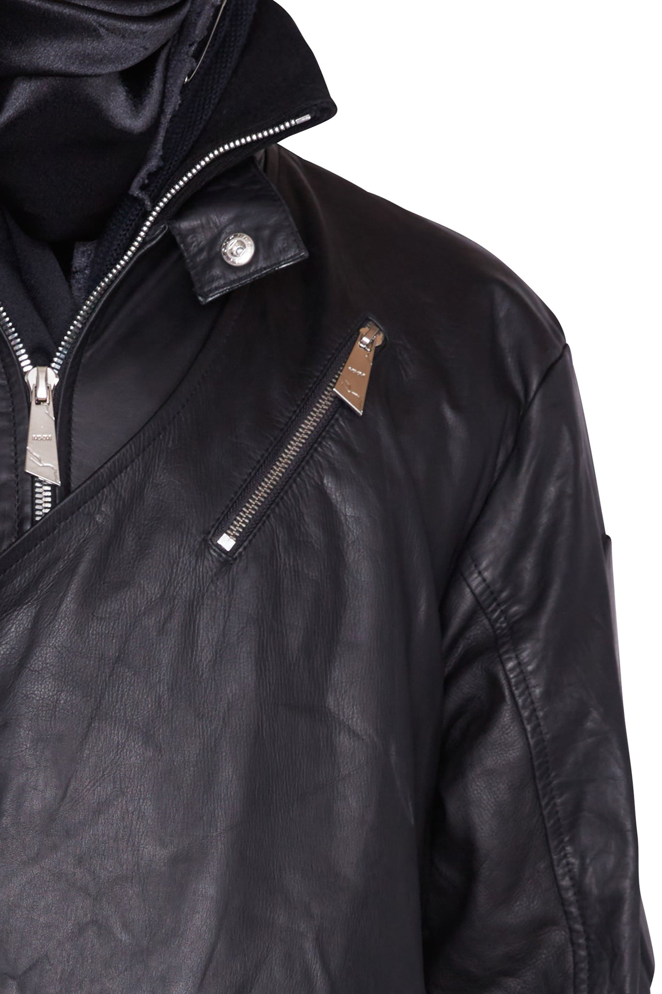 "Aswad" Leather Moto Trenchcoat