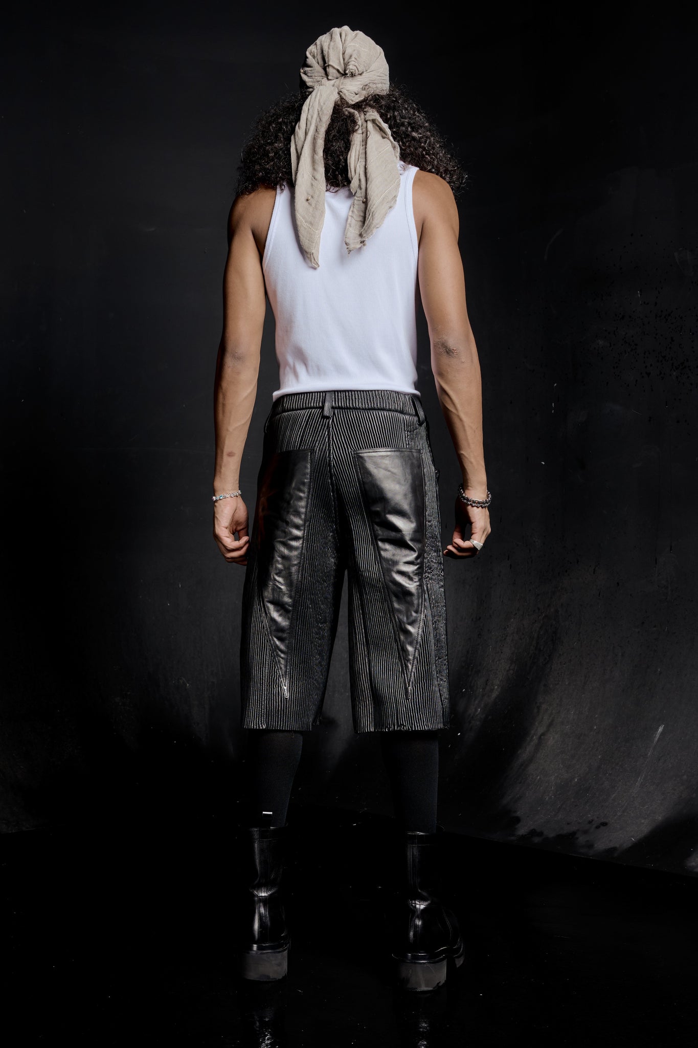 Pleated Leather "Jorts"