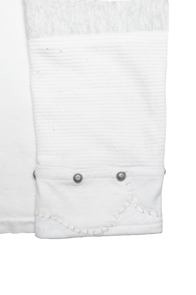 "Dance Here" Reconstructed Layered Long-Sleeve T-Shirt (White)