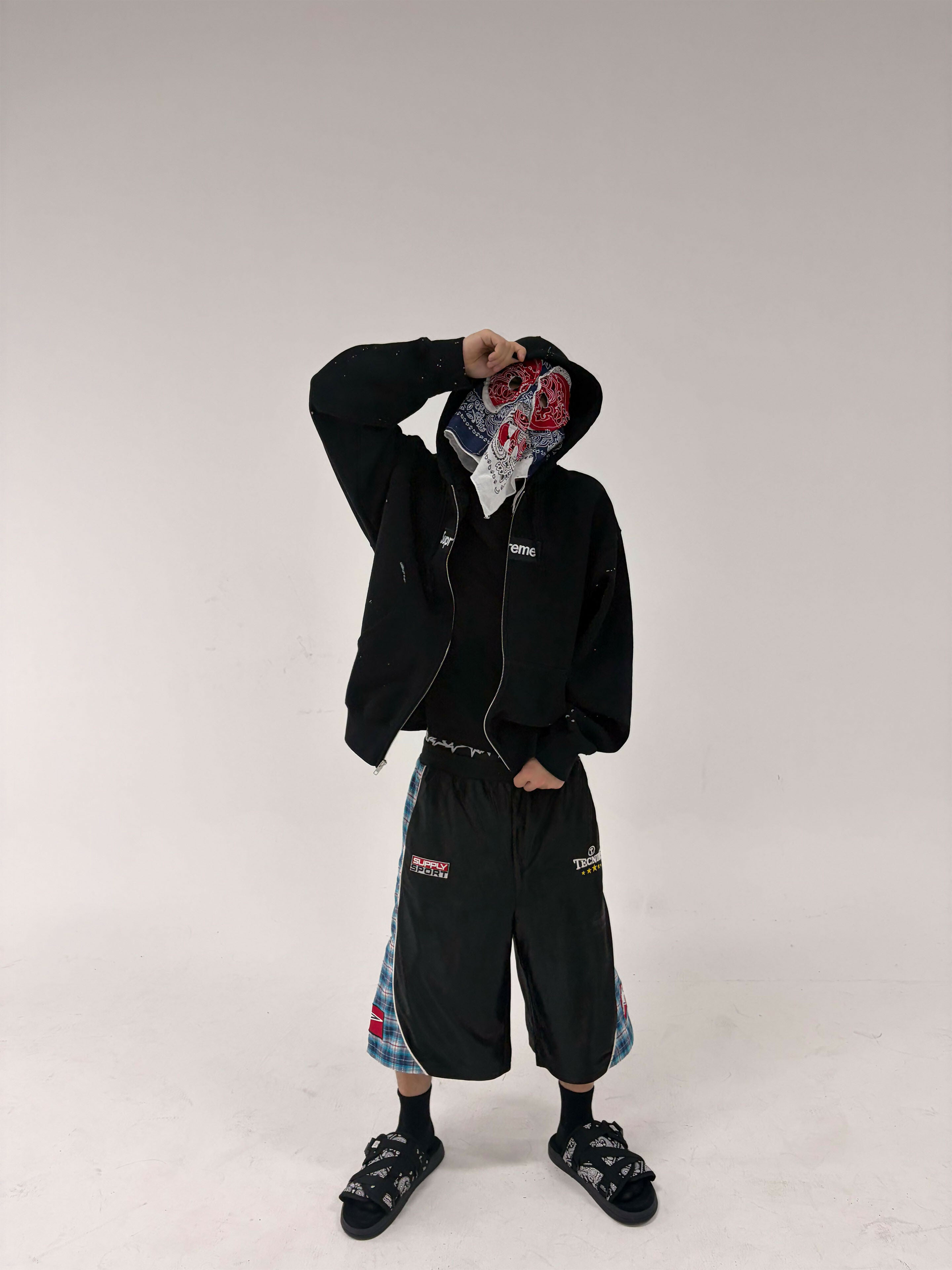 CONTRAST COLOR PANELED SPORTS PANTS
