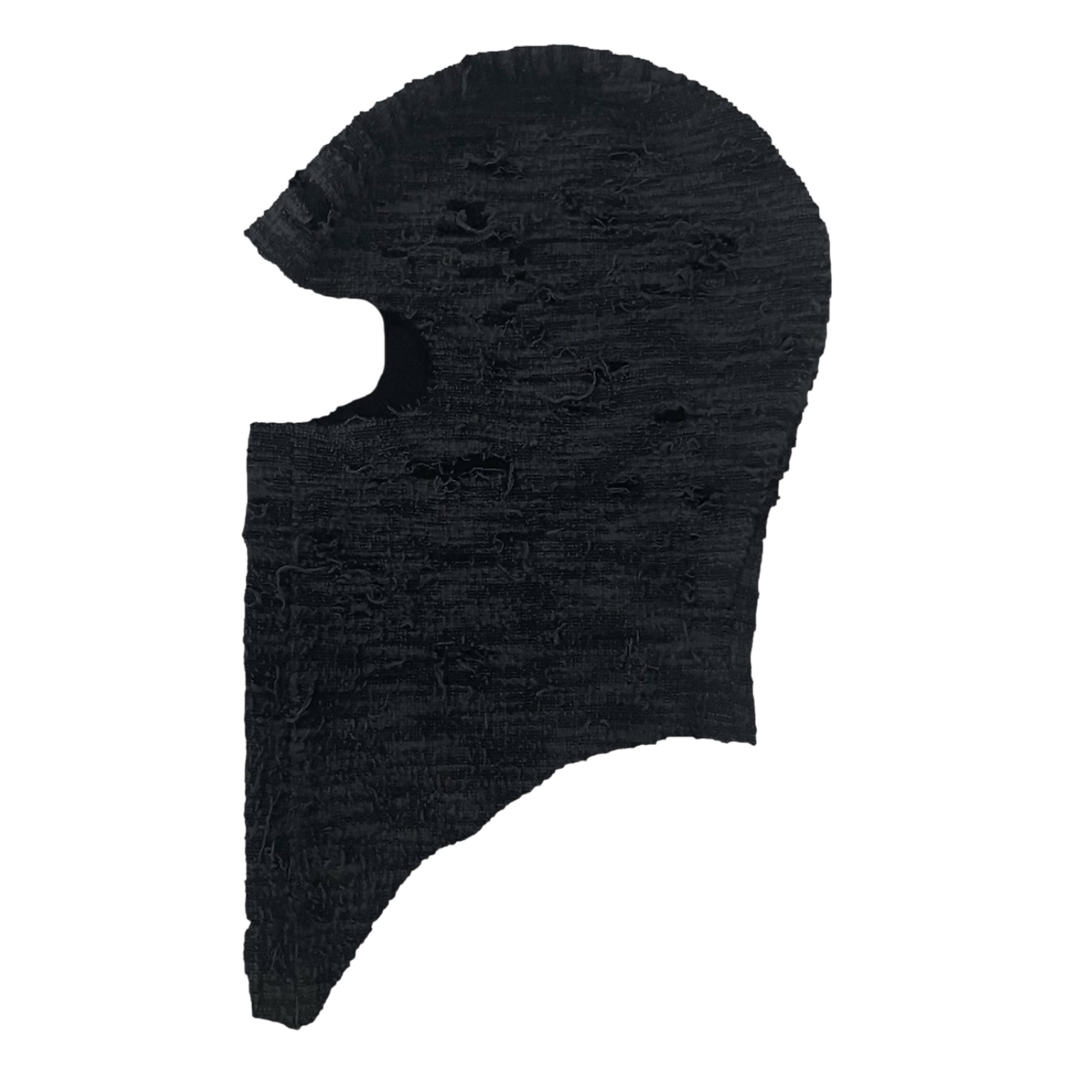 【PRE-ORDER】DISTRESSED FABRIC BALACLAVA / BLACK