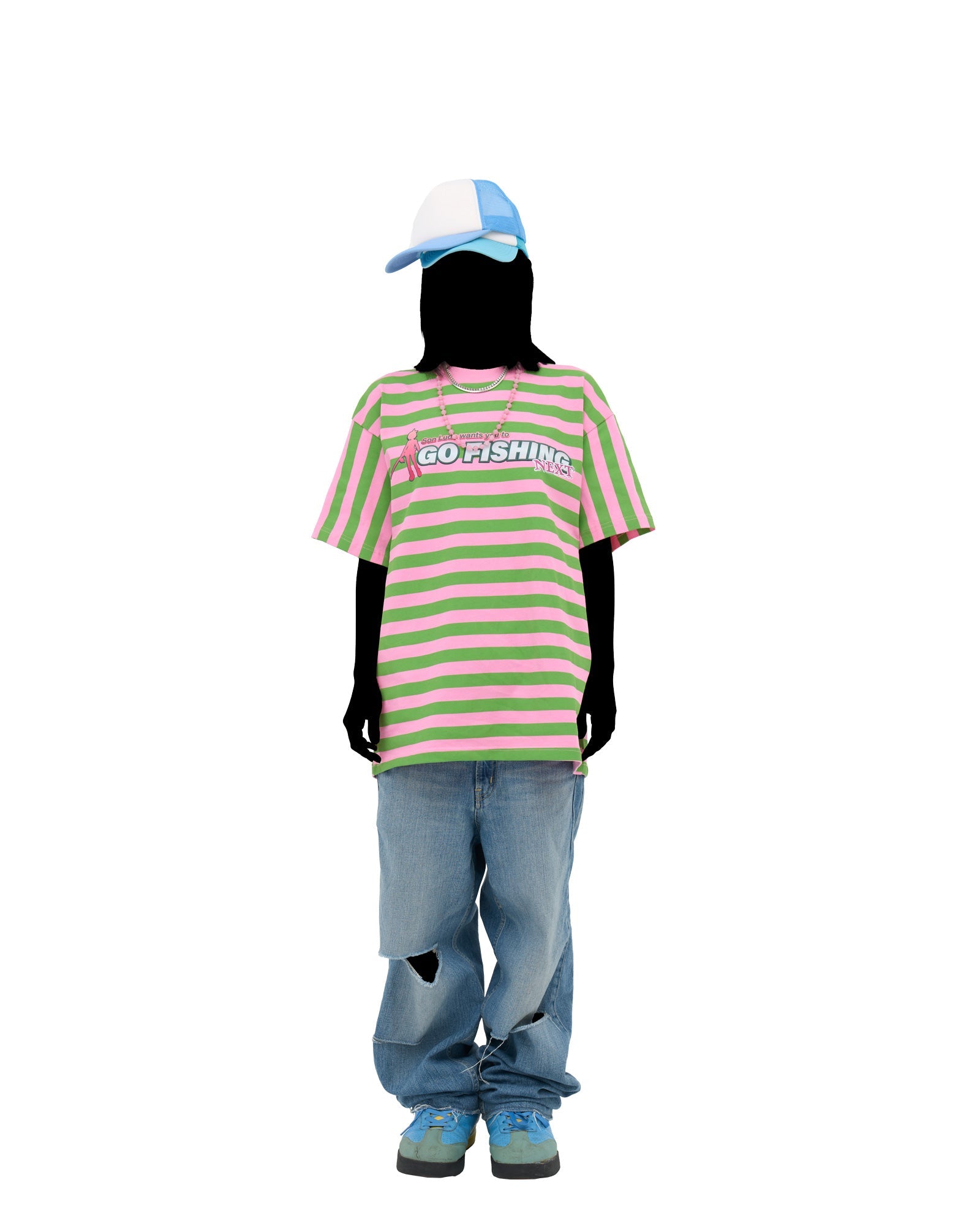 GO FISHING T-SHIRT PINK/GREEN