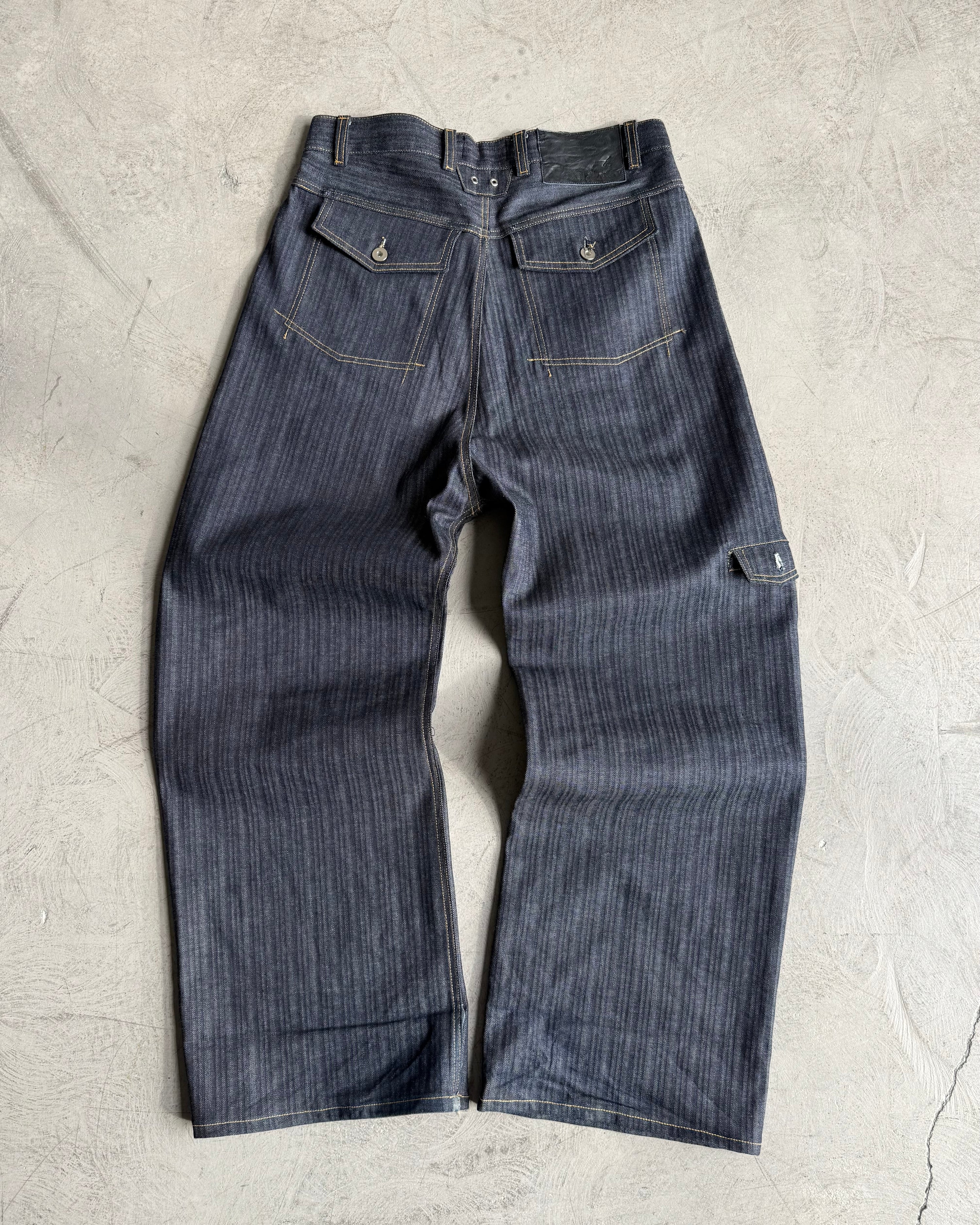 CORE 0.3 'GREY' BAGGY JAPANESE HERRINGBONE DENIM