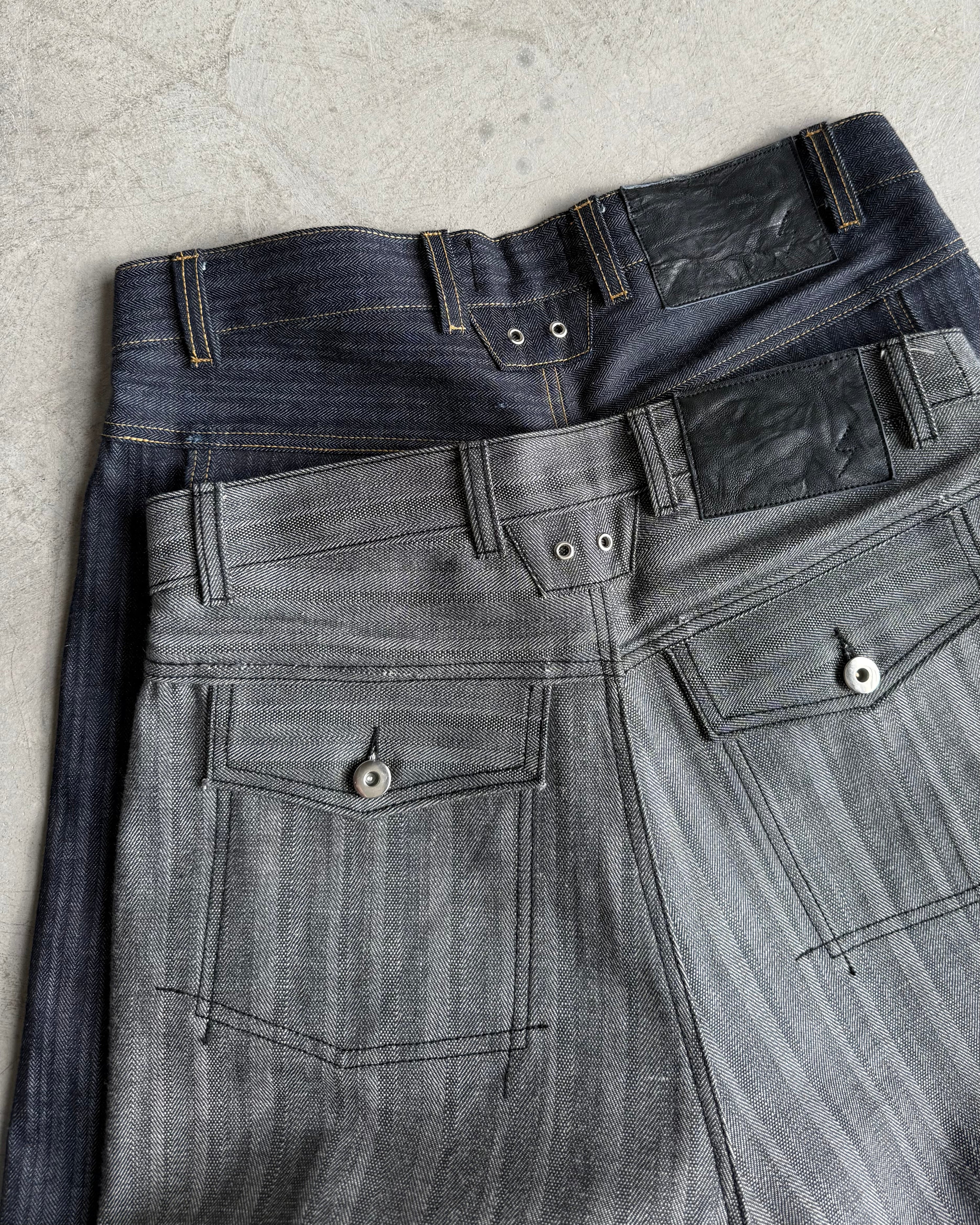 CORE 0.3 'GREY' BAGGY JAPANESE HERRINGBONE DENIM