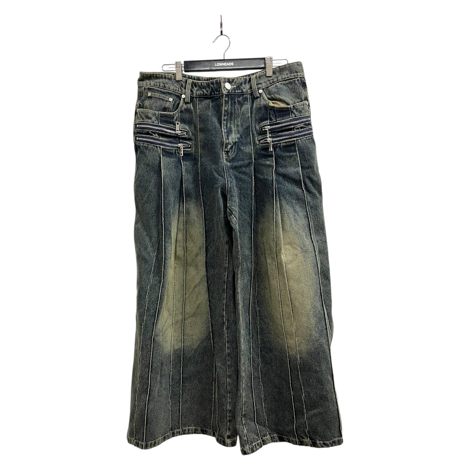 Denim Pleated Skirt Pants [Size 36]