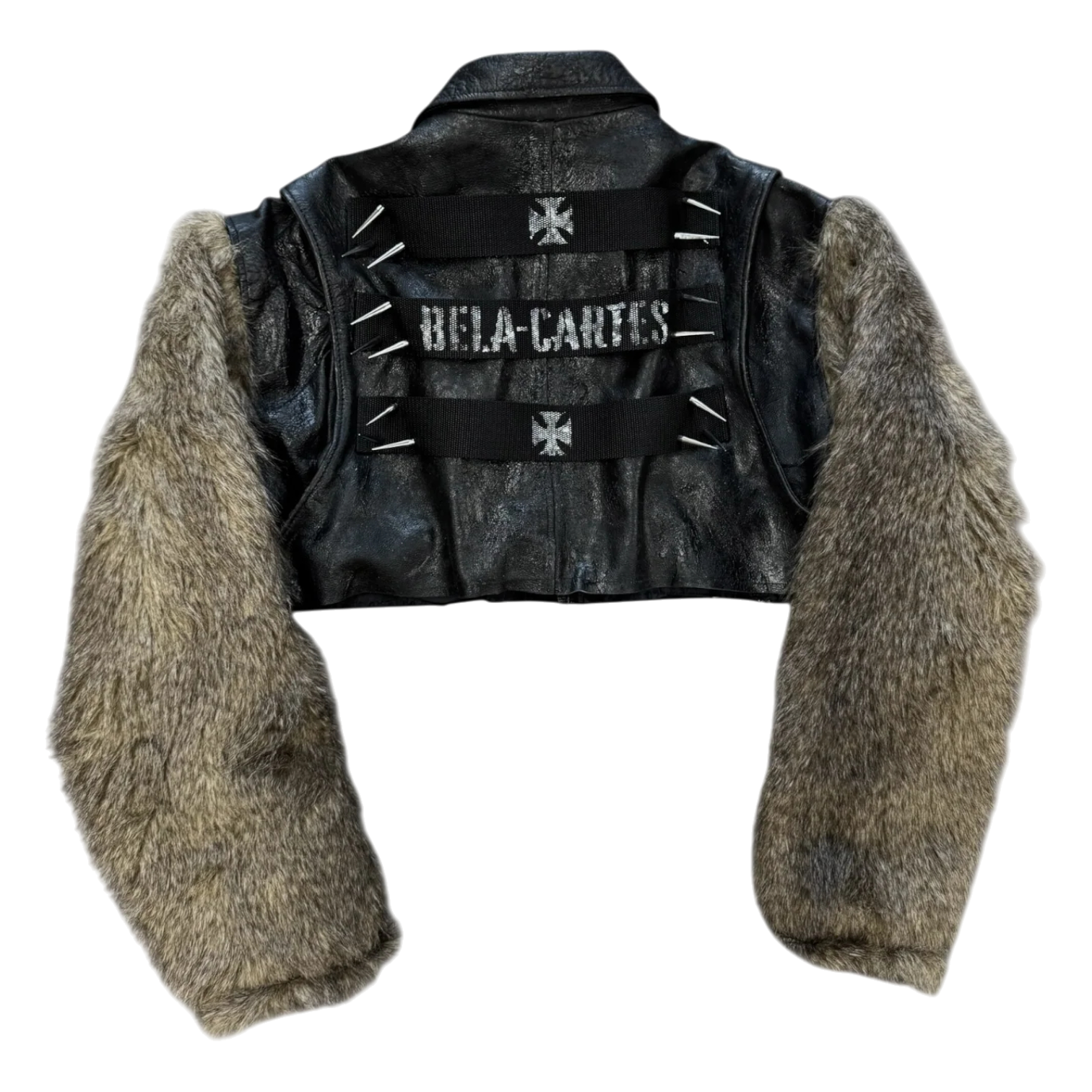 Cropped Leather Fur Jacket