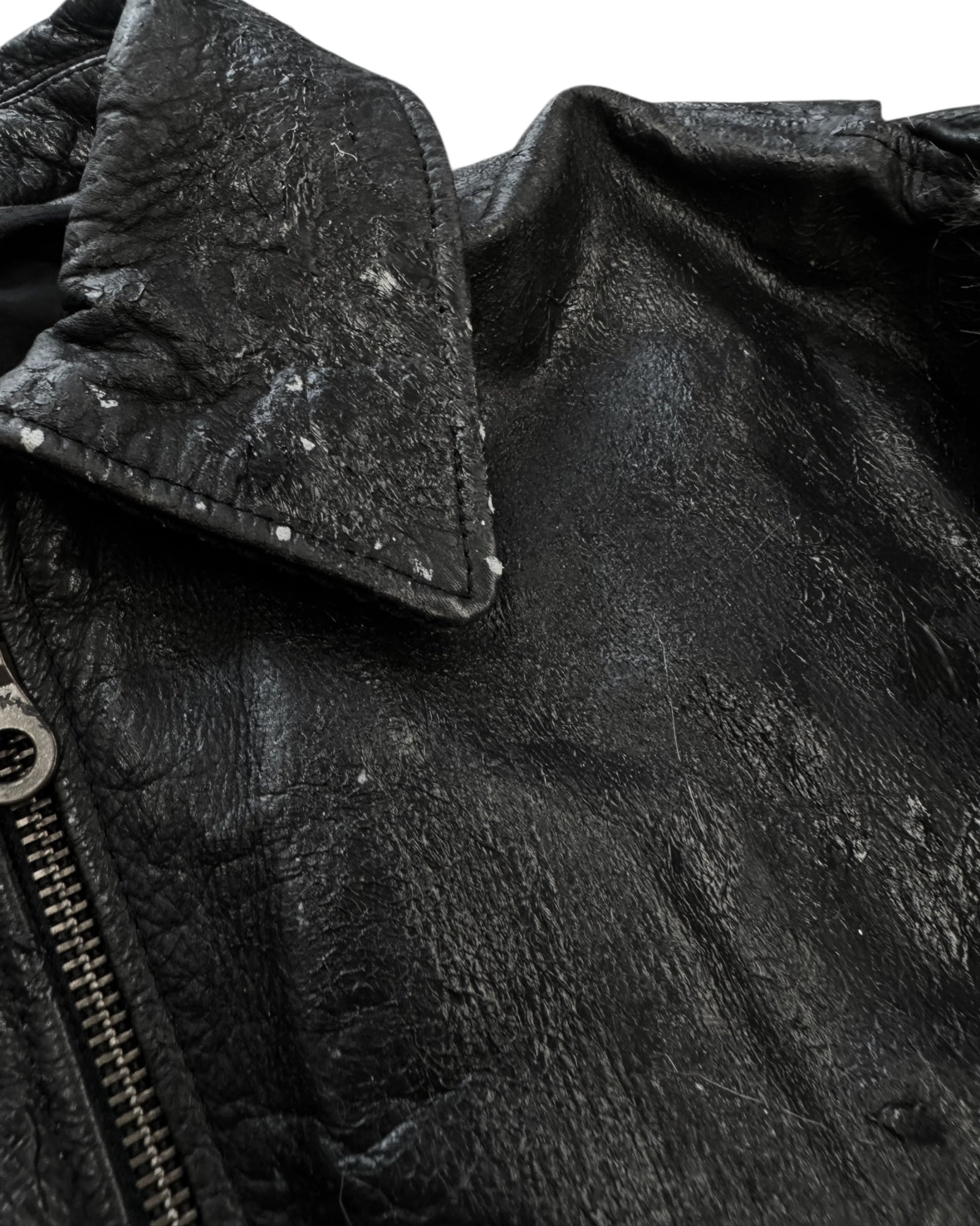 Cropped Leather Fur Jacket