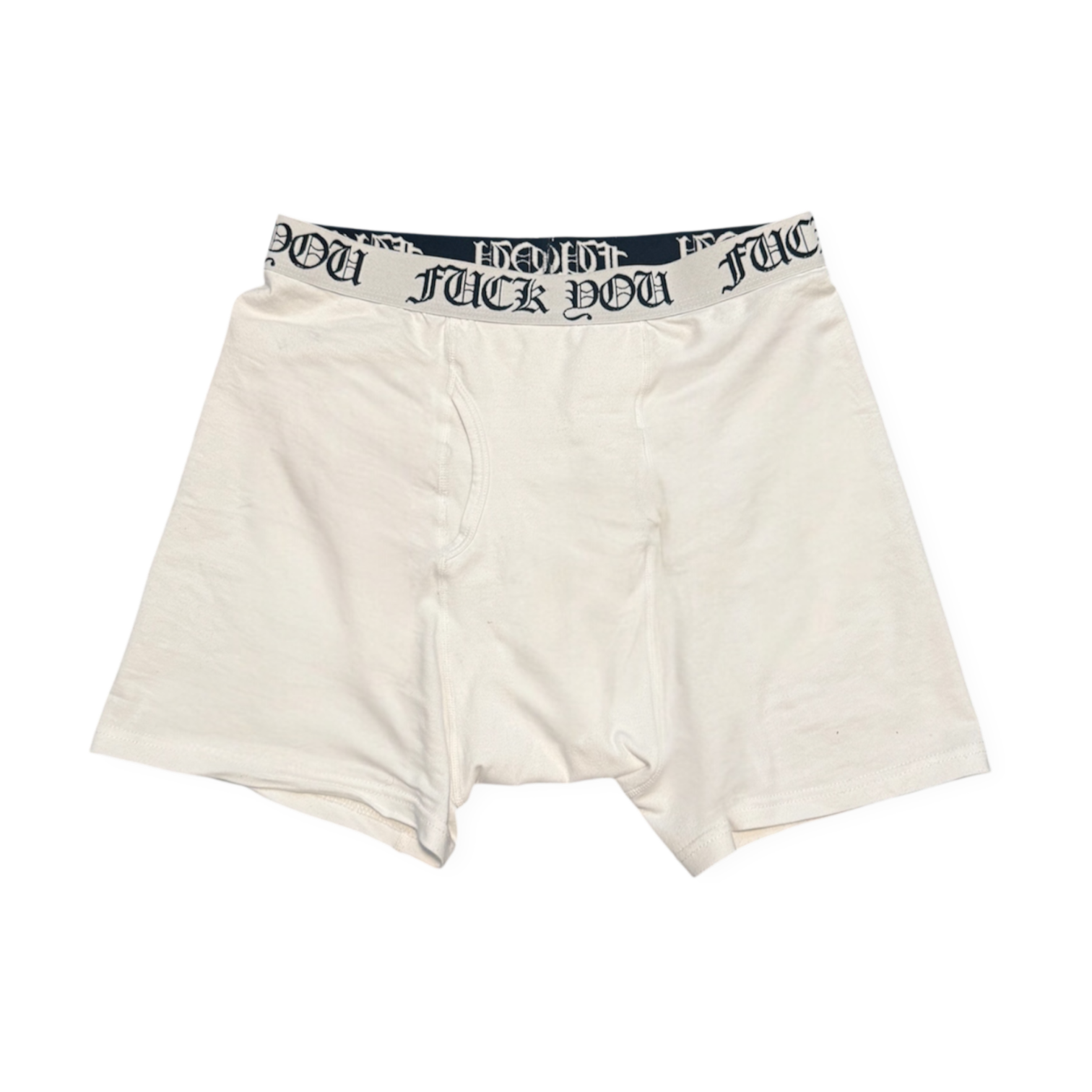 100% COTTON FUCK YOU BOXER BRIEFS 2-PACK (WHITE)