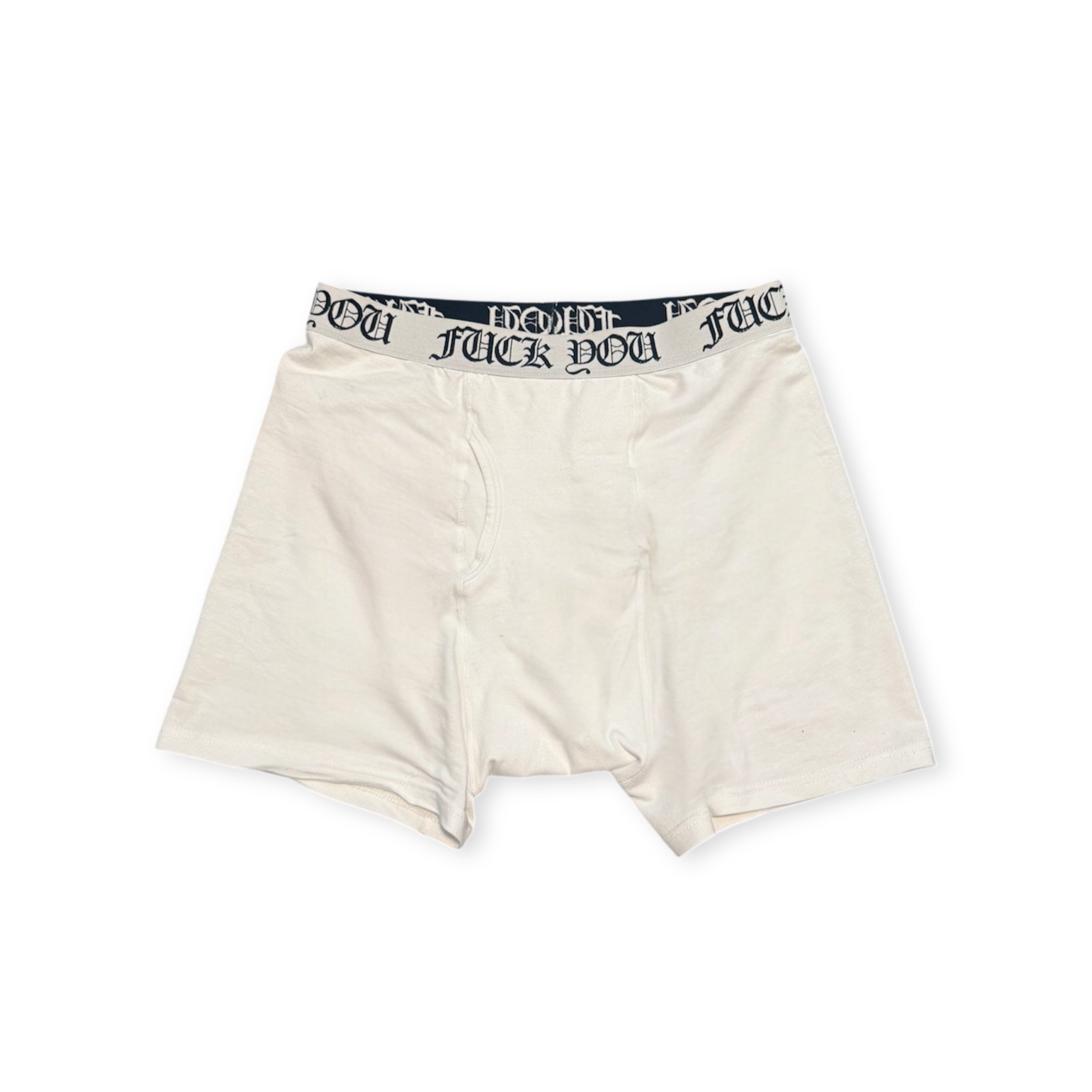 100% COTTON FUCK YOU BOXER BRIEFS 2-PACK (WHITE)