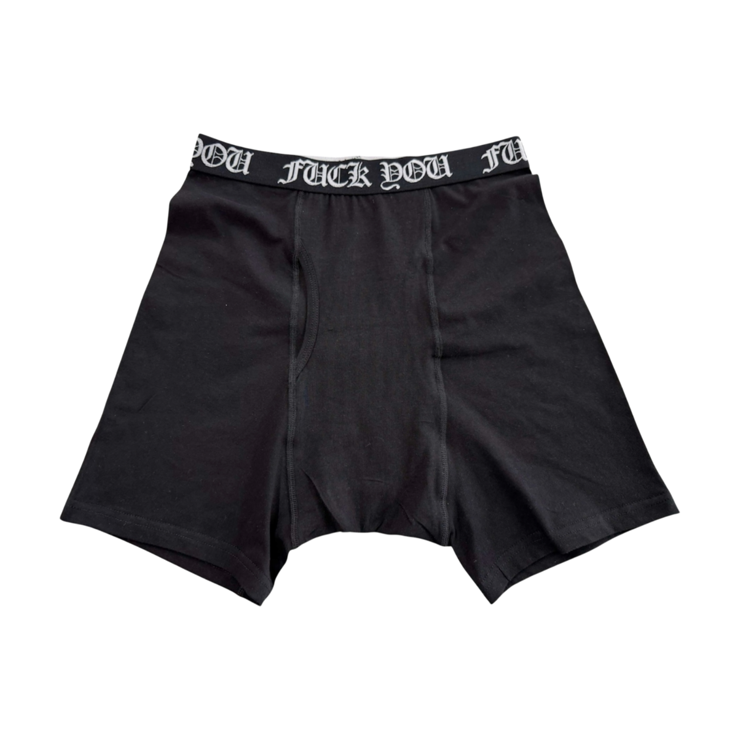 100% COTTON FUCK YOU BOXER BRIEFS 2-PACK (BLACK)