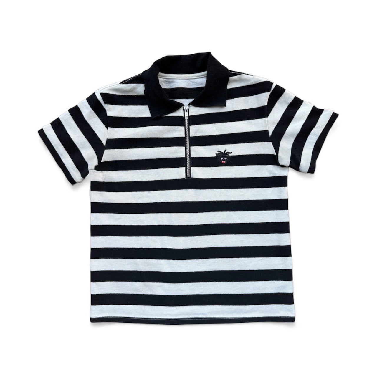 “MAGGI ” QUARTER-ZIP STRIPED POLO