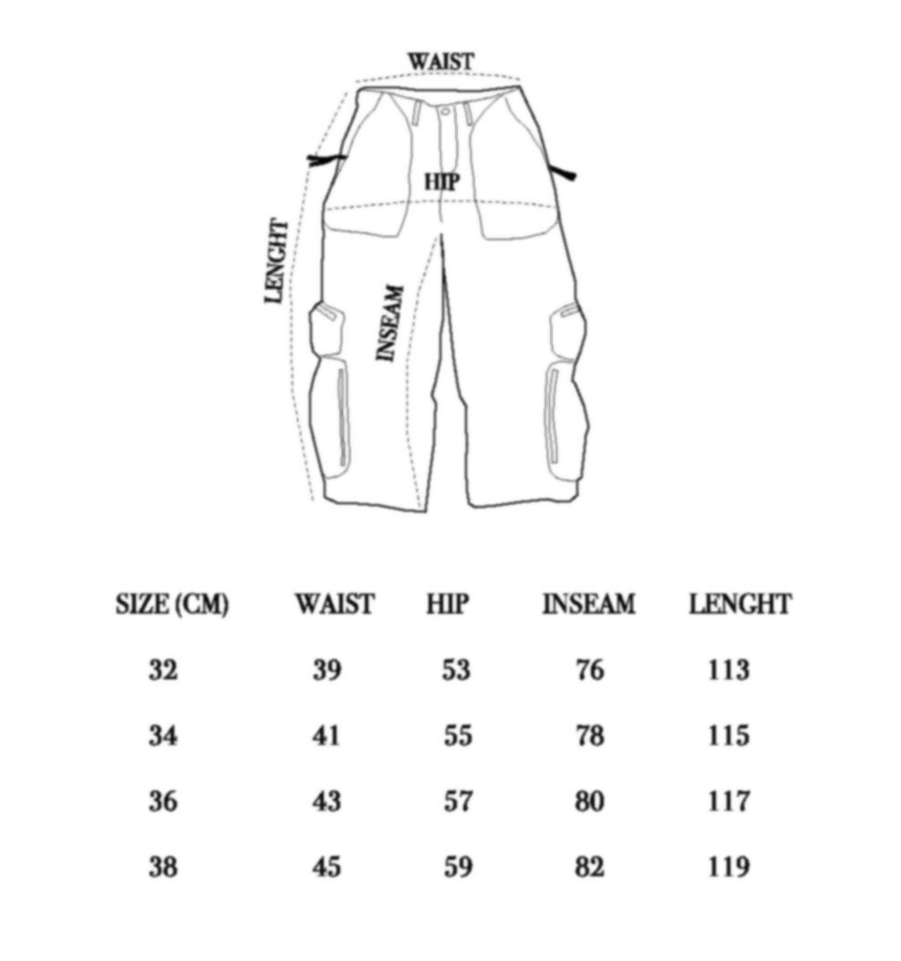 'Army' black white camo ripstop pants