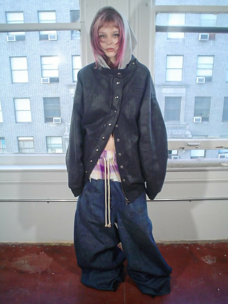 stacked flannel denim (purple)