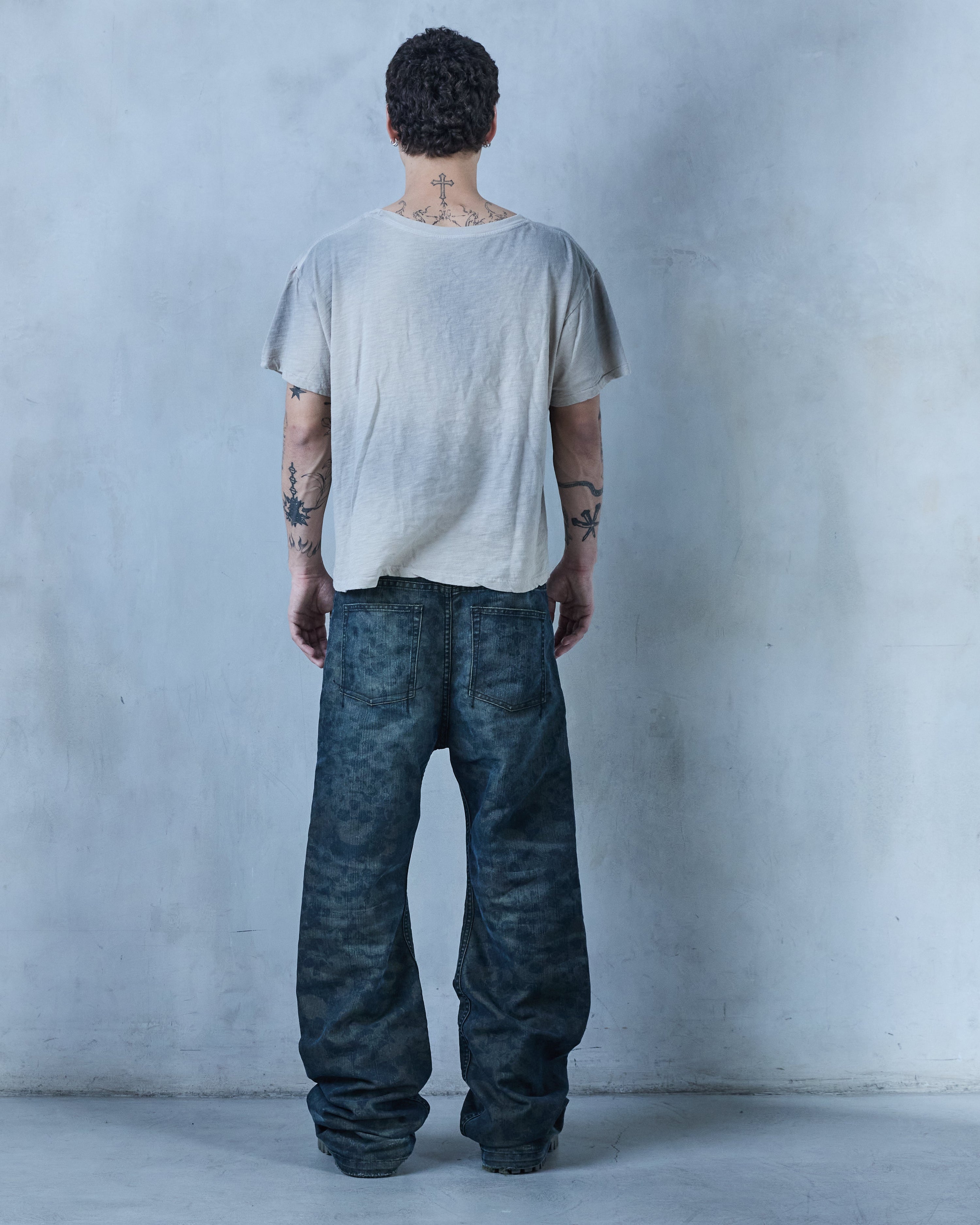 BASE O.1 "REBEL GREEN' SKULL DENIM