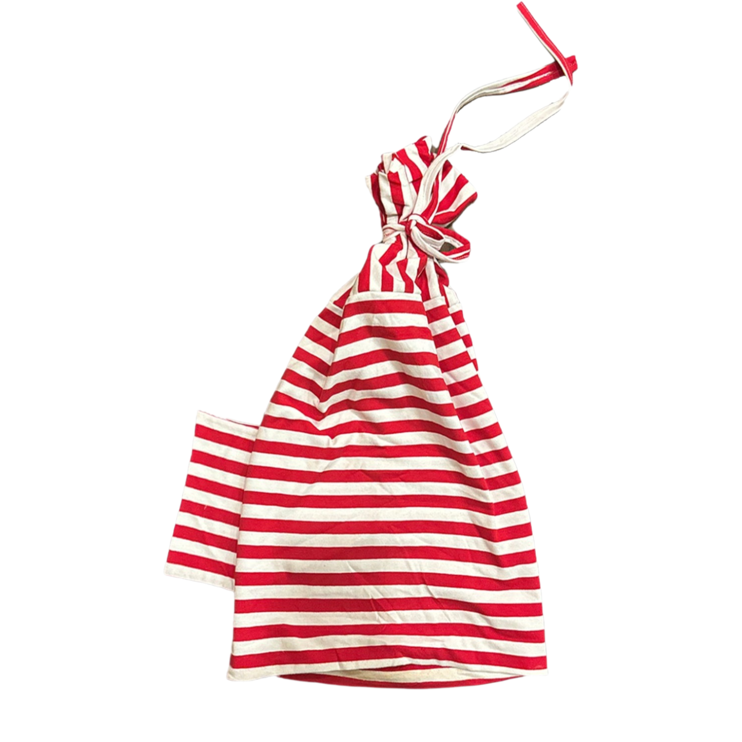 STRIPED TIE BEANIE RED/WHITE