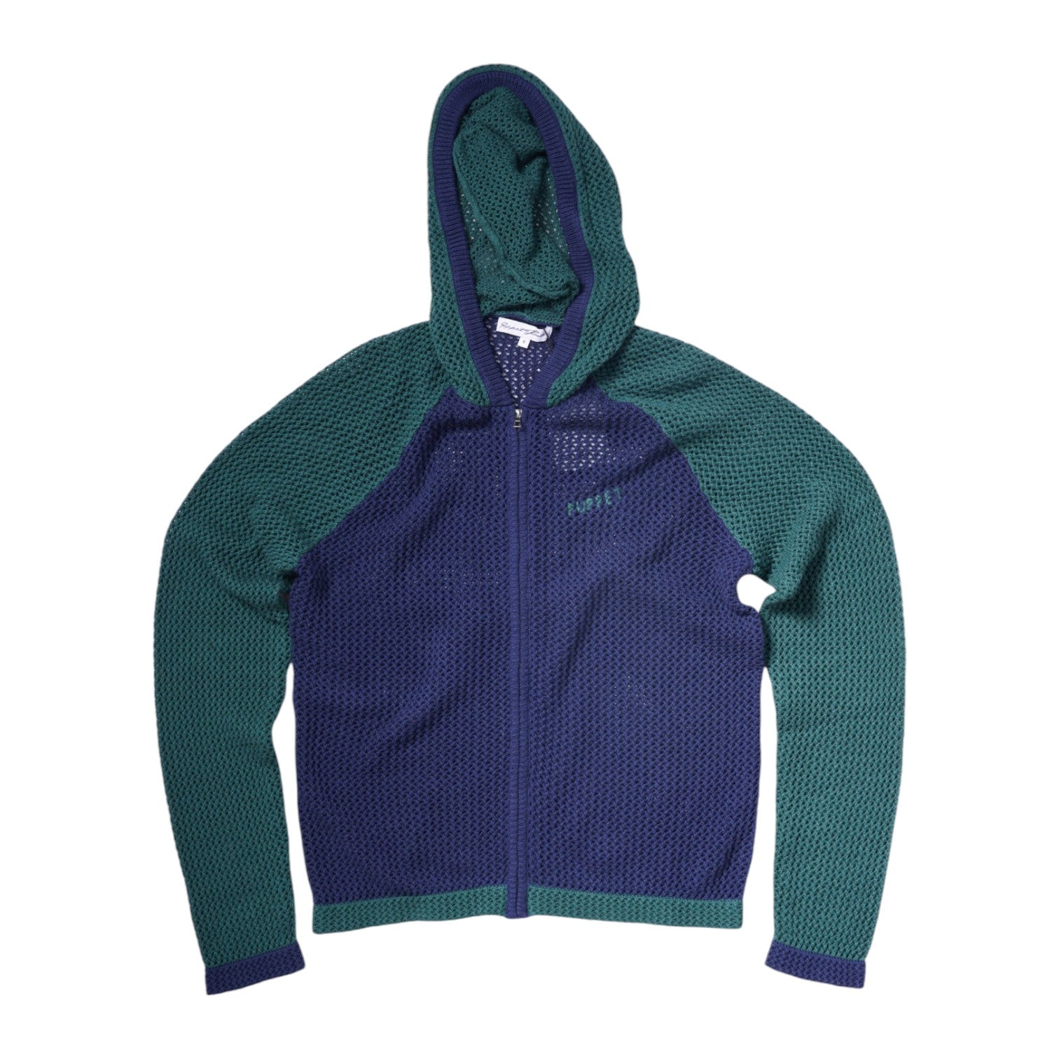 Naive Gauge Zip-up Hoodie in Moss/Midnight