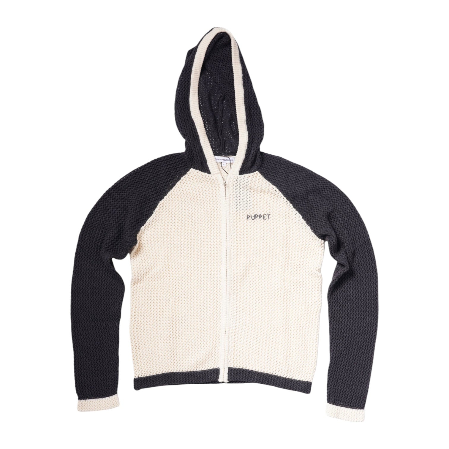 Naive Gauge Zip-up Hoodie in Piano Black/Archive White