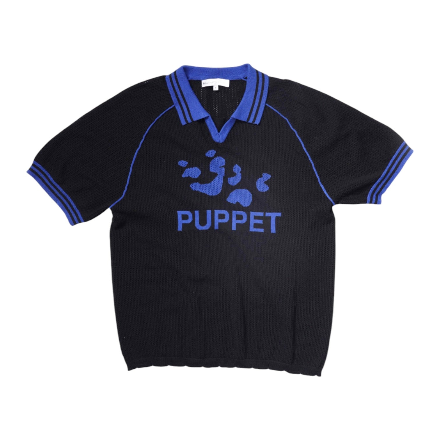 Puppet Knit Jersey in Piano Black and Chelsea Blue