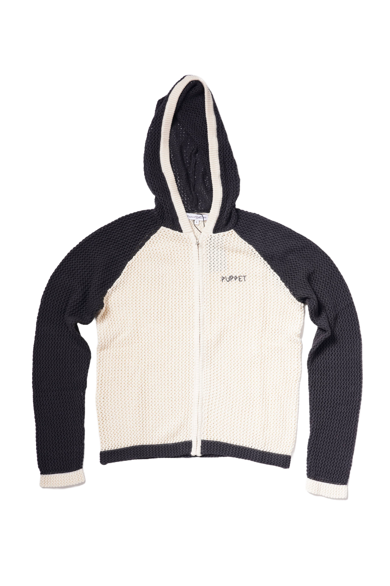 Naive Gauge Zip-up Hoodie in Piano Black/Archive White