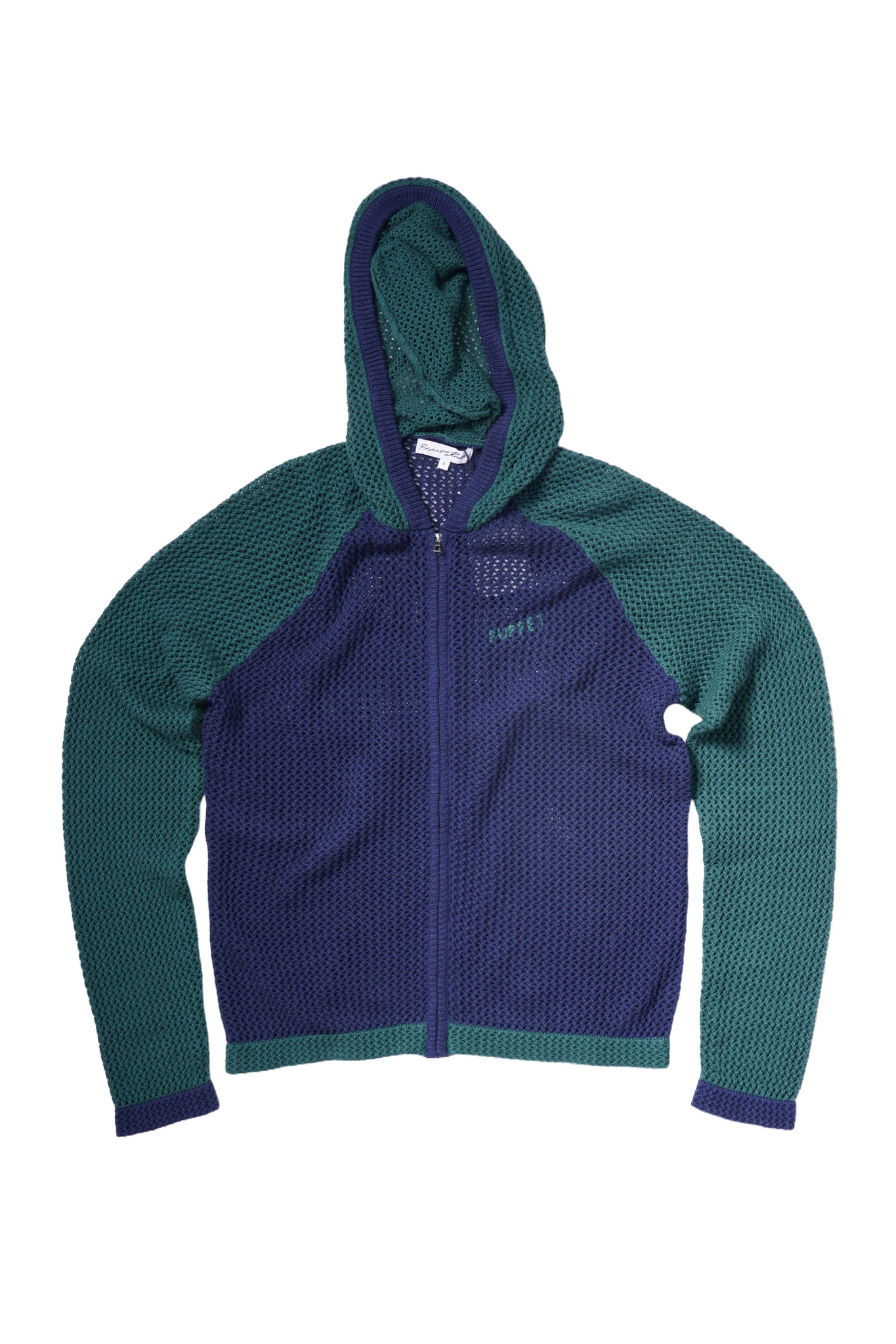 Naive Gauge Zip-up Hoodie in Moss/Midnight