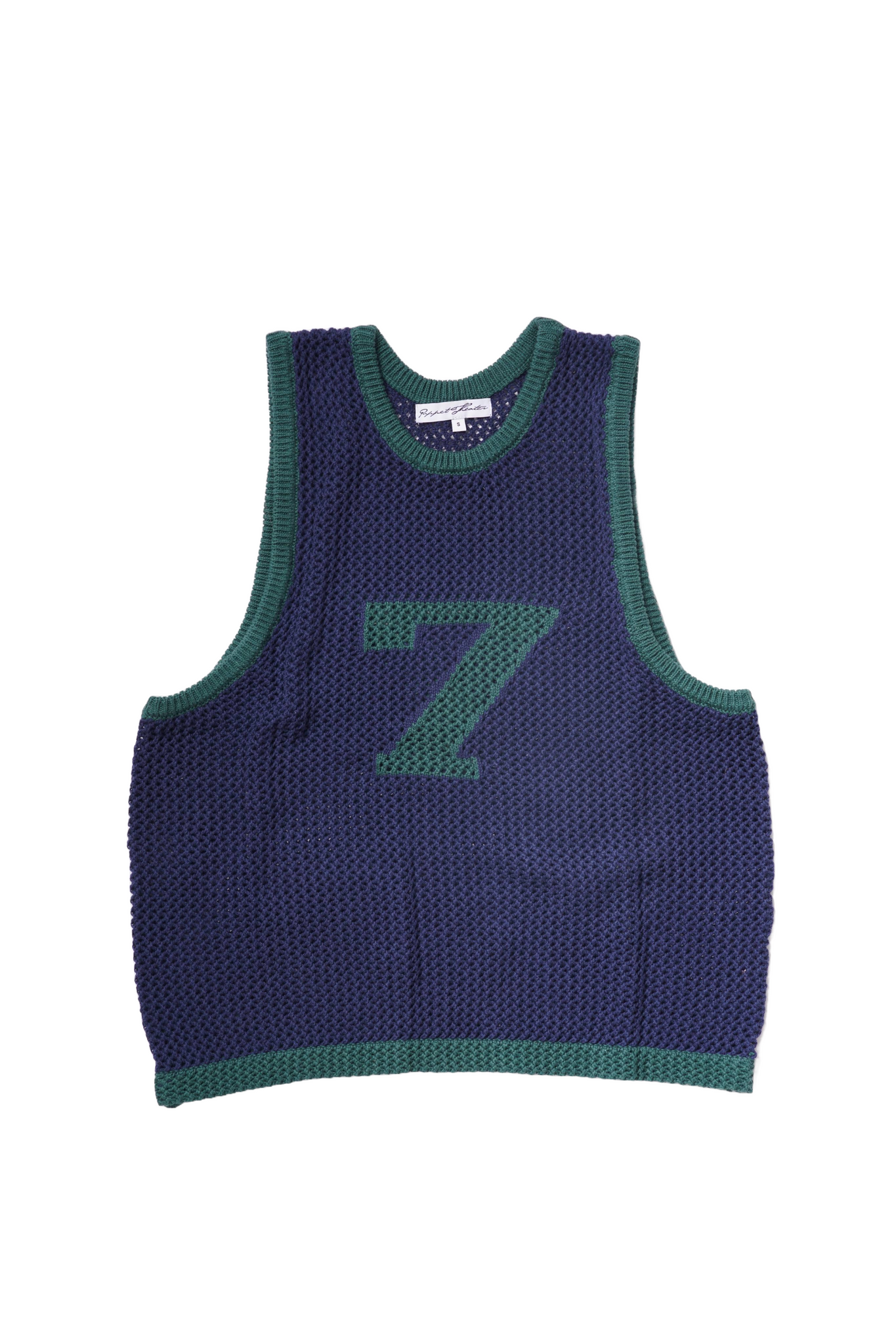 Naive Gauge Knit Vest in Moss/Midnight