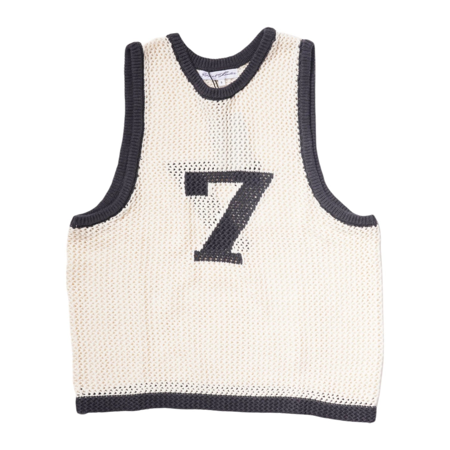 Naive Gauge Knit Vest in Piano Black/Archive White