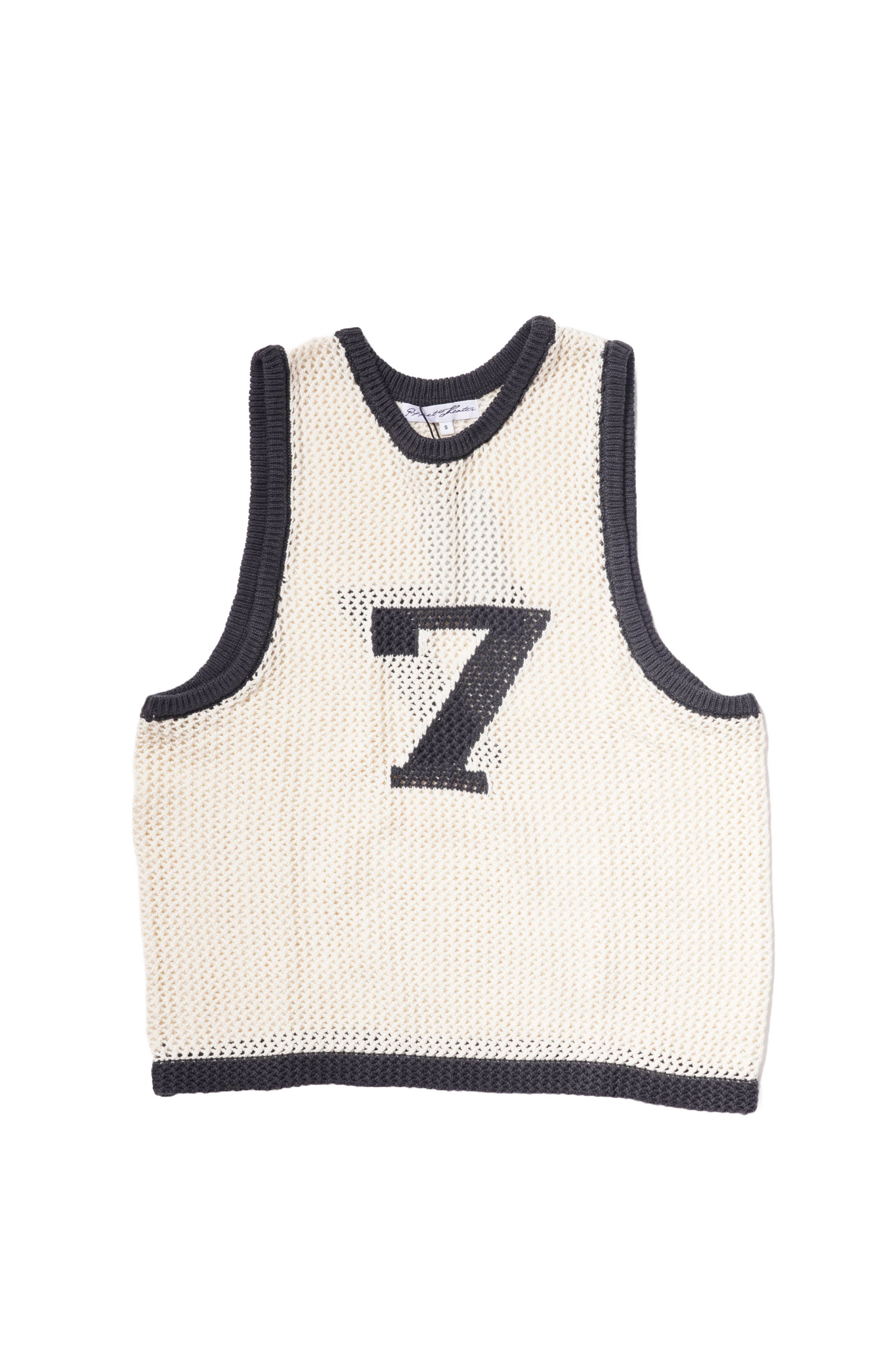 Naive Gauge Knit Vest in Piano Black/Archive White