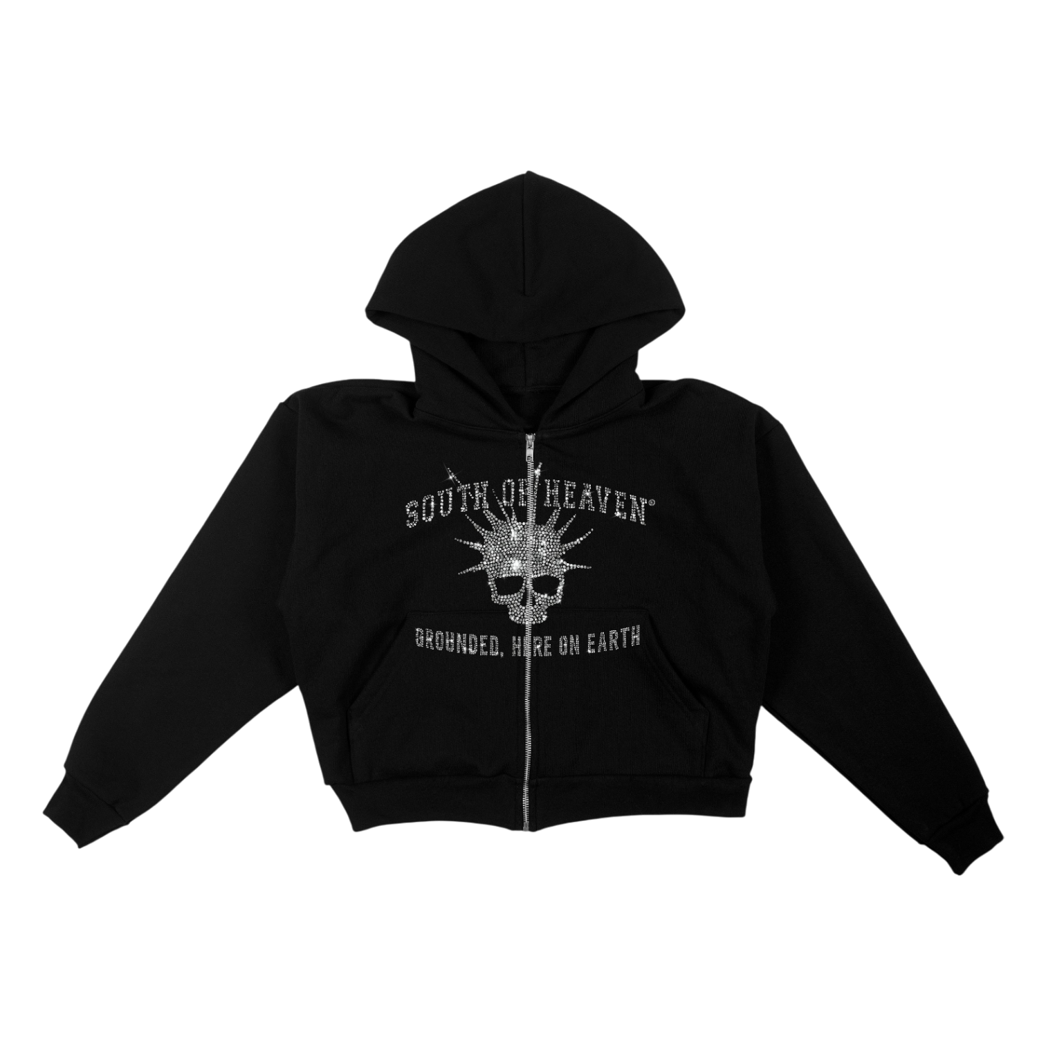 SKULLY - Heavyweight Rhinestone Zip-Up Hoodie