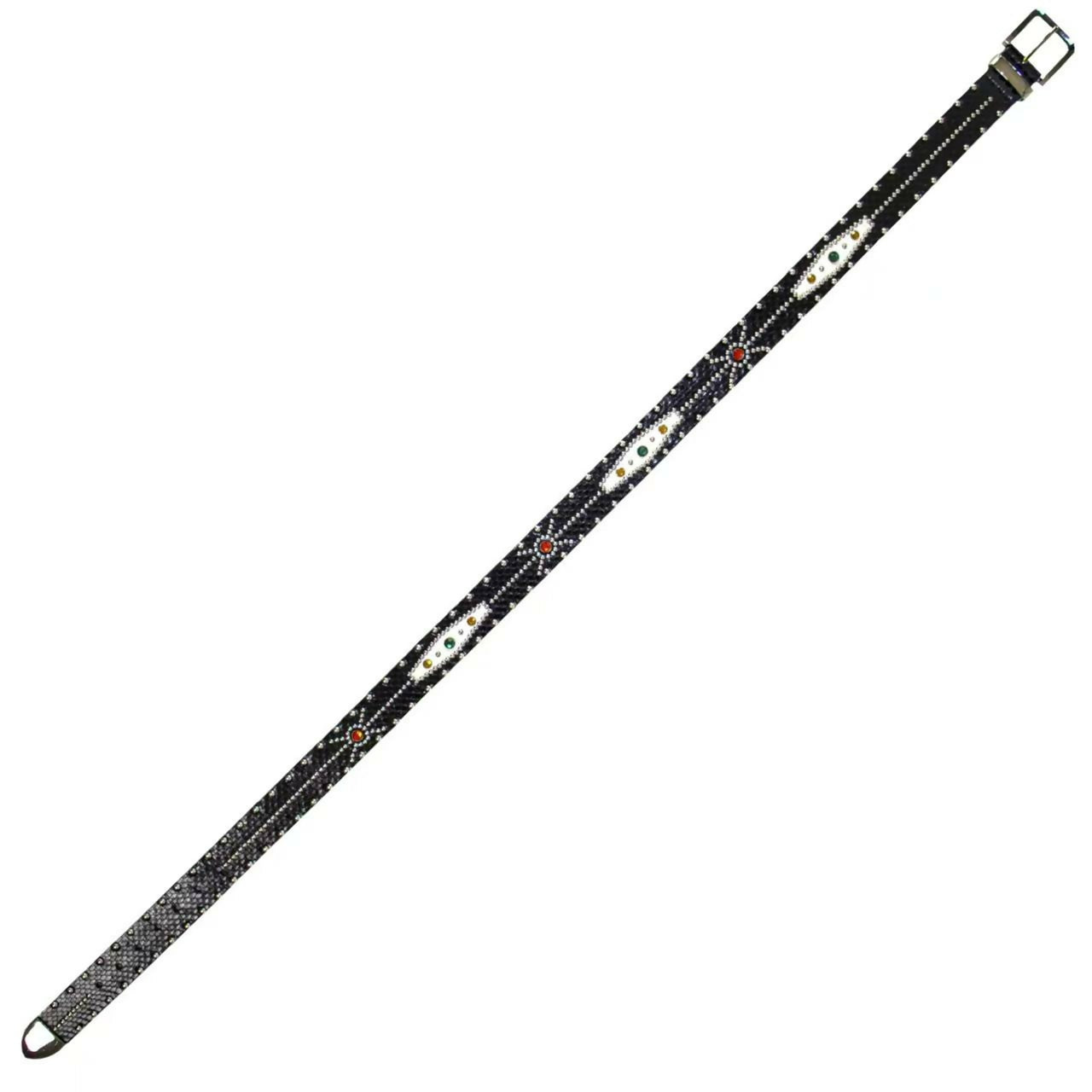 STUDDED SNAKESKIN BELT IN BLACK – Lowheads