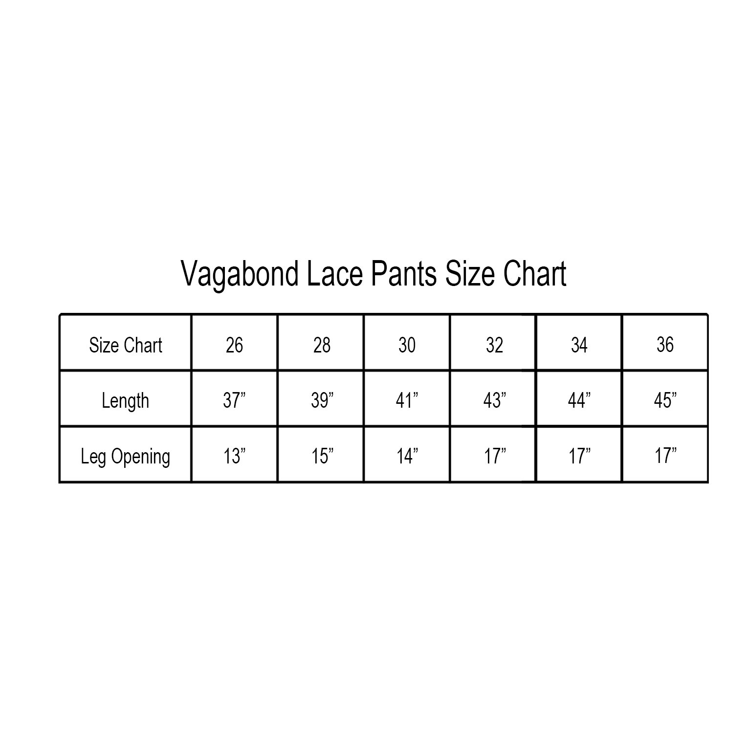 Vagabond, Lace Pants