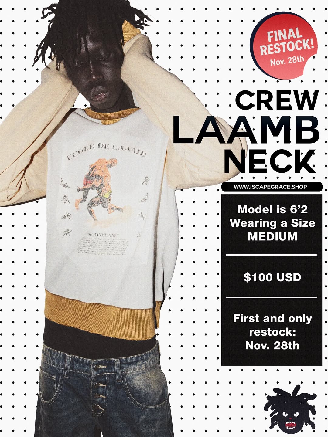 "LAAMB" CREW SAND YELLOW
