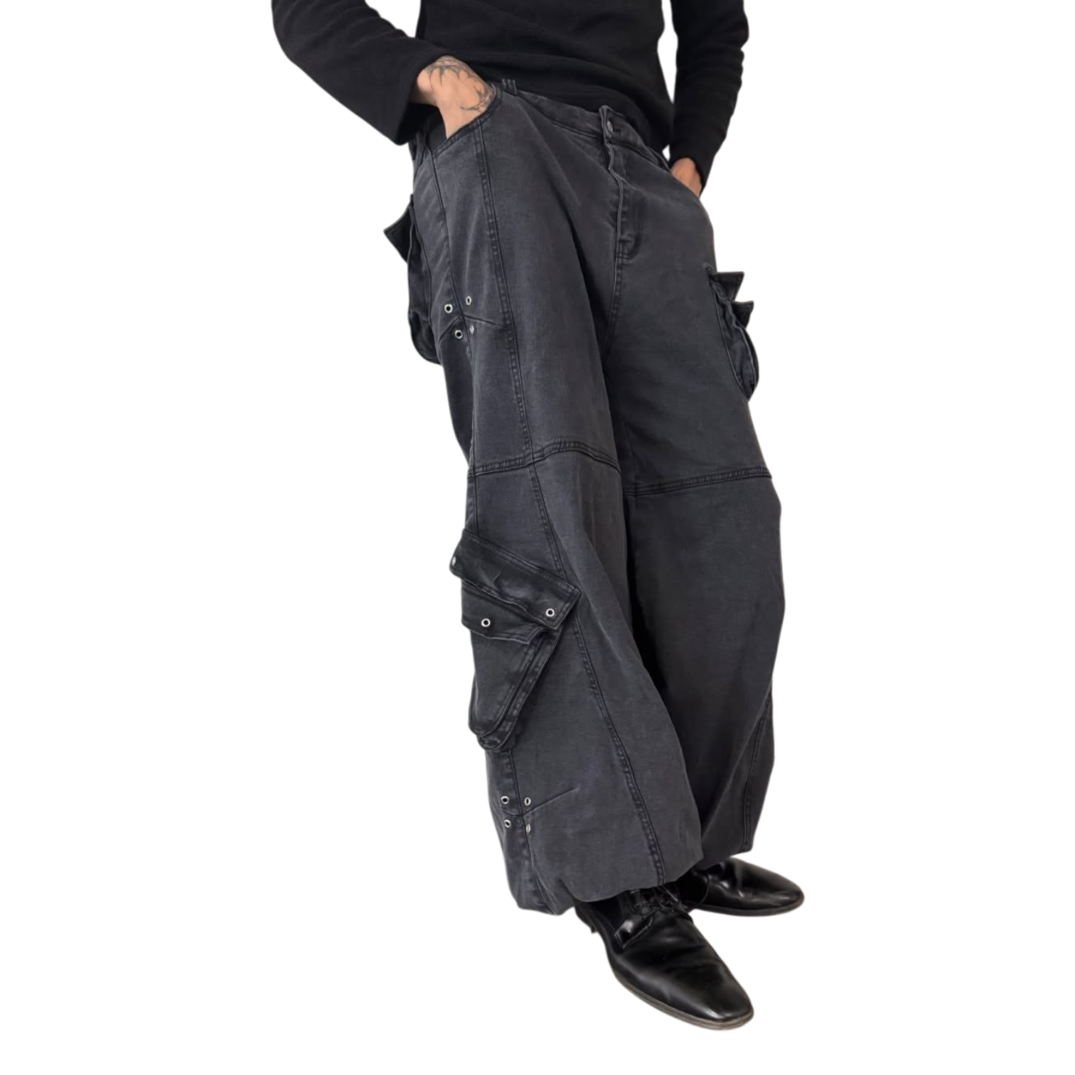 ARMY FATIGUES, WASHED BLACK