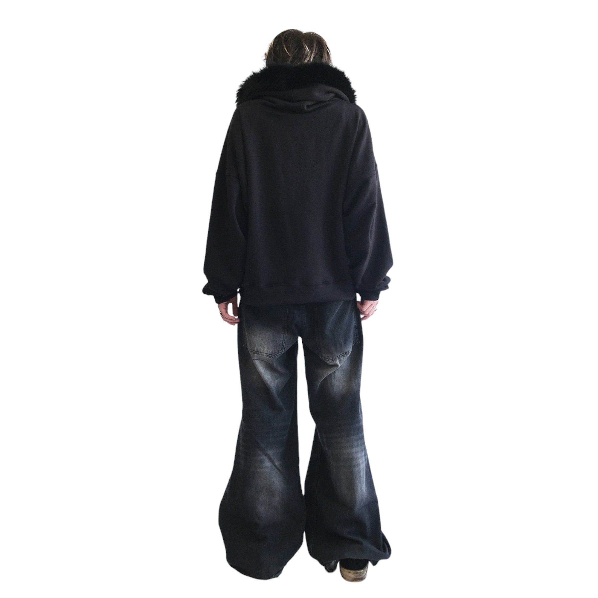 FUR HOODIE, BLACK/BLACK – Lowheads