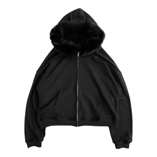 FUR HOODIE, BLACK/BLACK – Lowheads