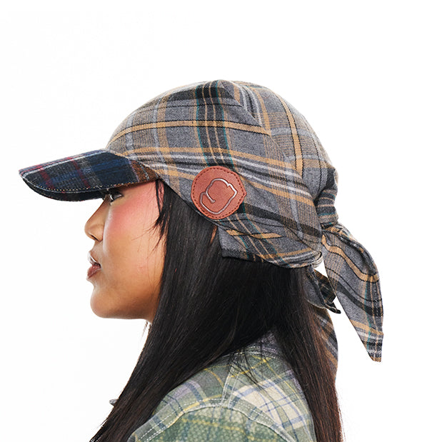Hikage Tie Hat (GREY PLAID)