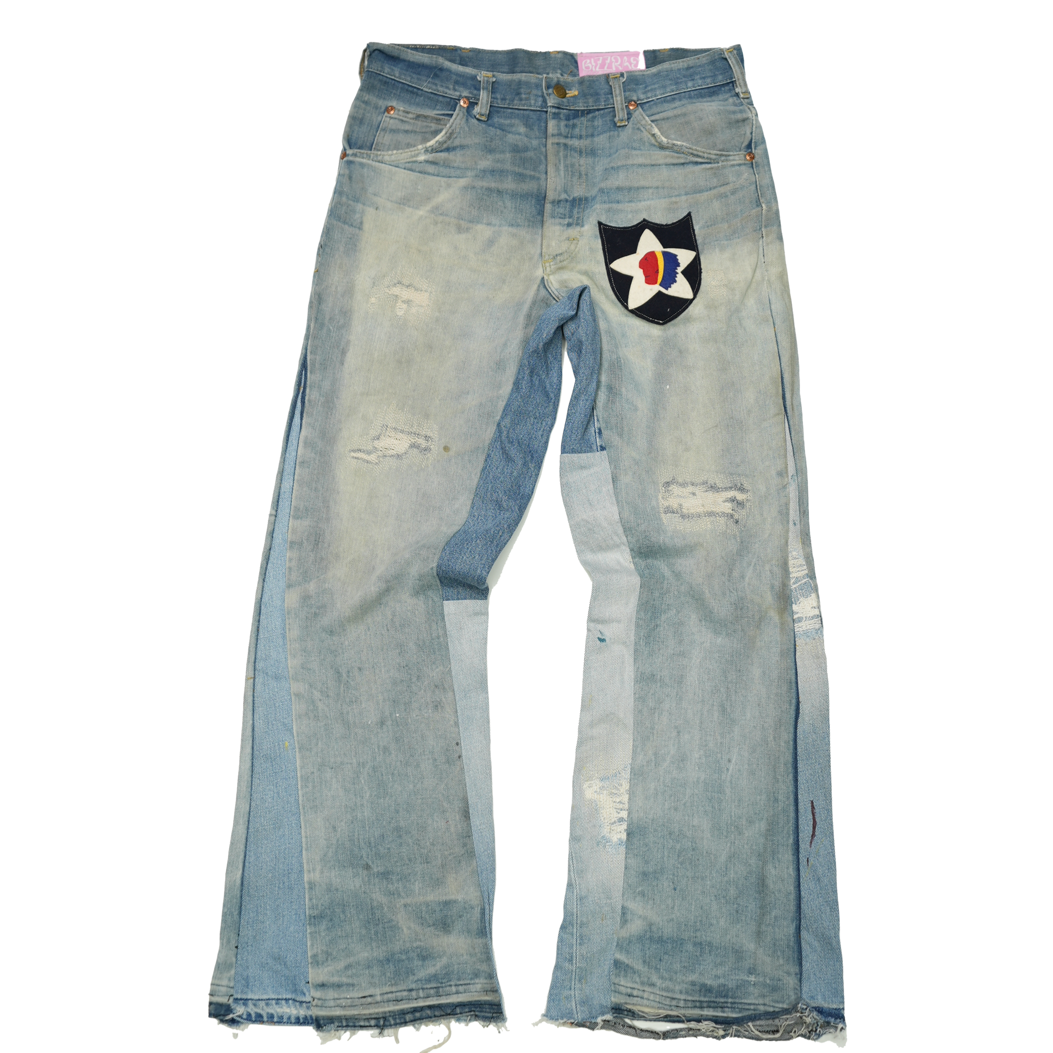 Flared Tribal Patch Jeans