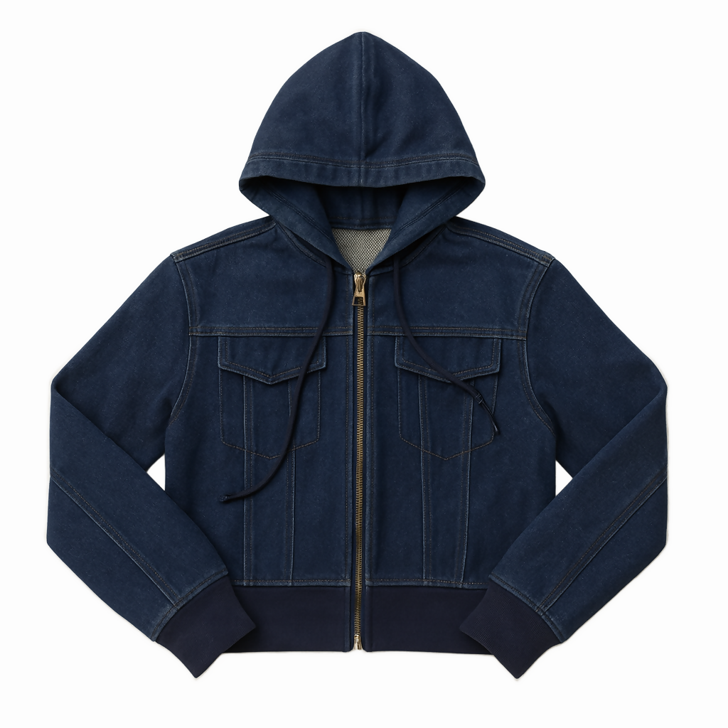 Trompe L’Oeil Denim Hoodie