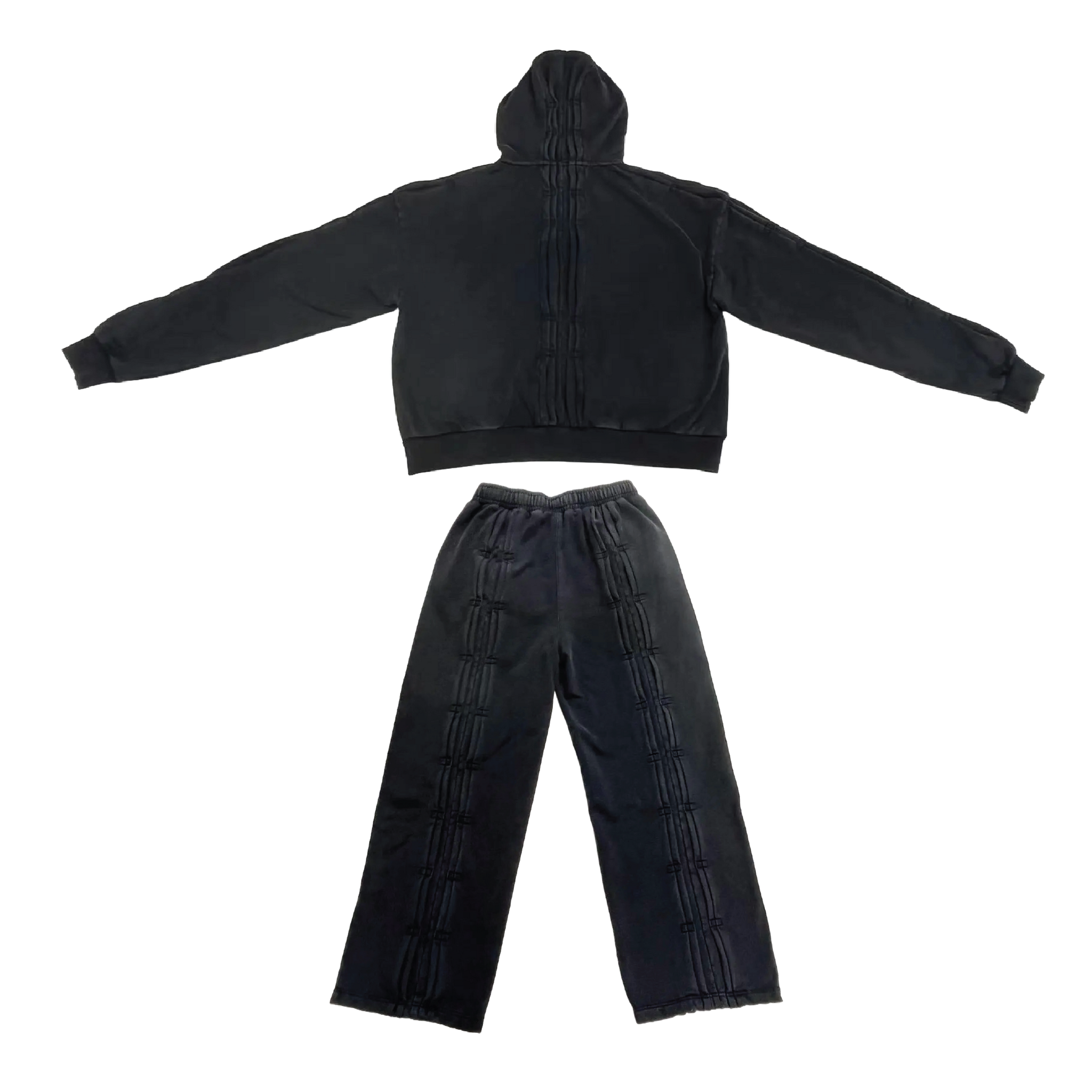 INFINITY PLEAT SWEATSUIT BLACK