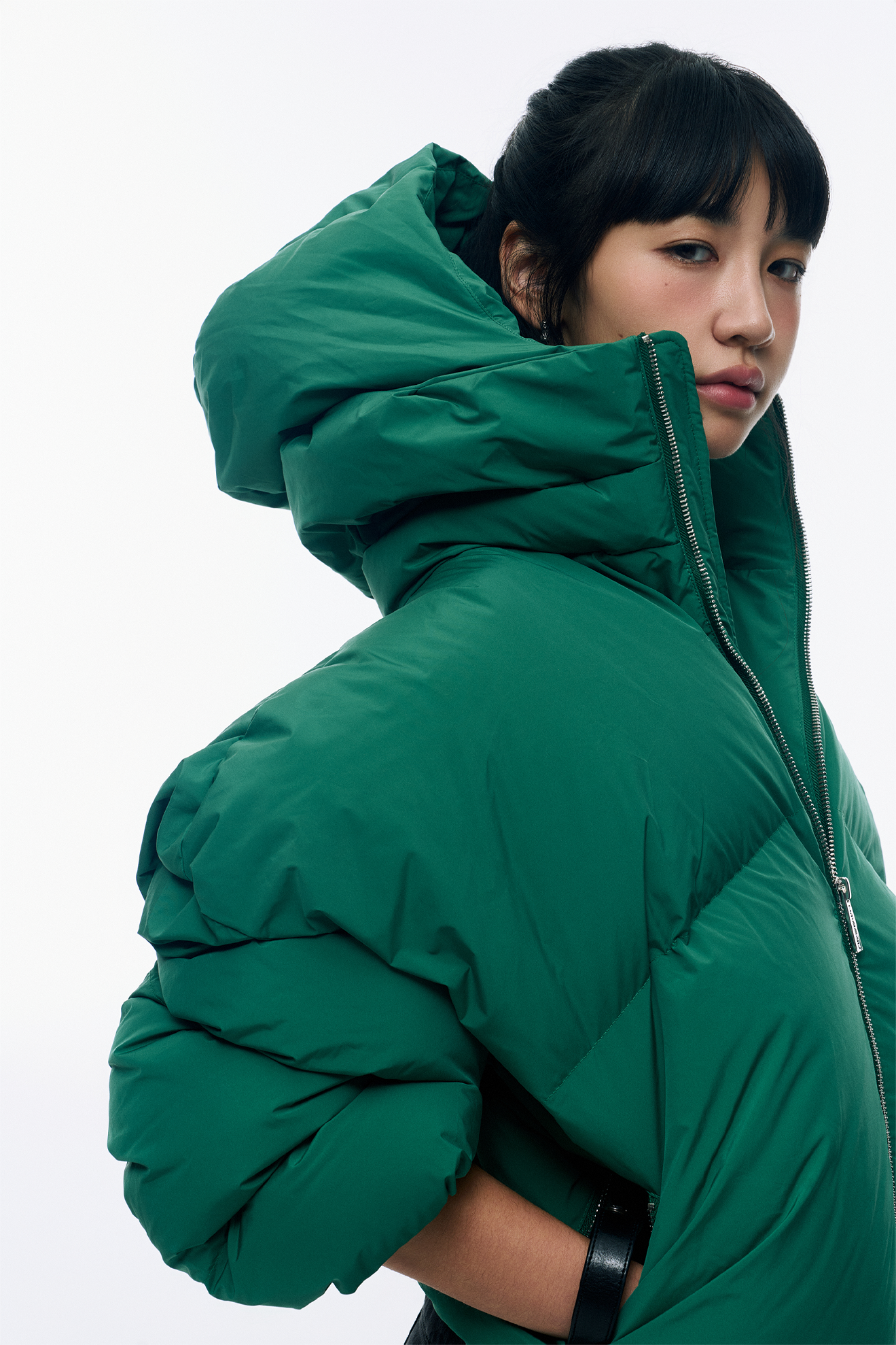 CROPPED DOUBLE NECK BUBBLE (GREEN)