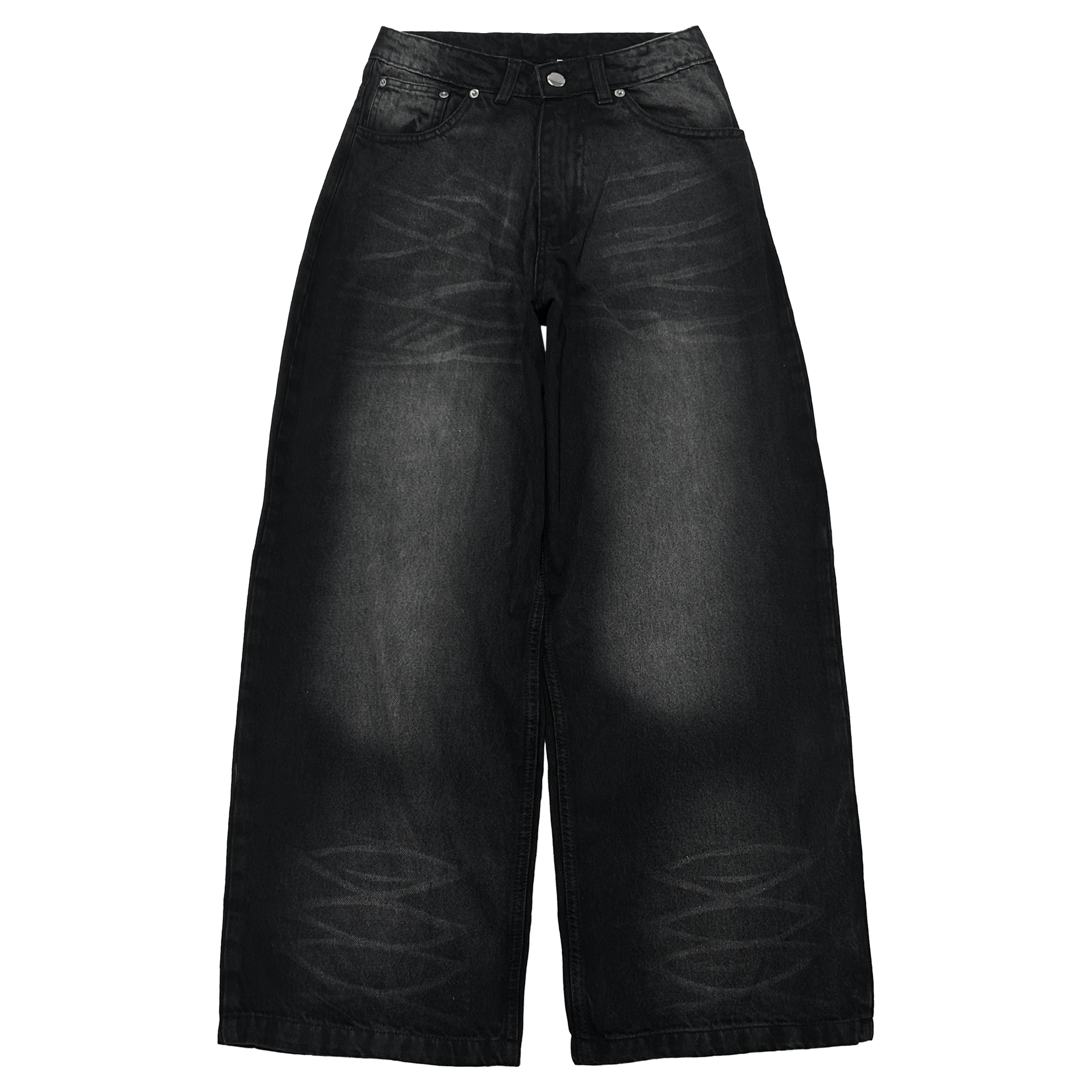 WIDE LEG DENIM, WASHED BLACK