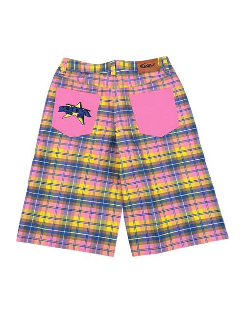Kida's Plaid Denim Shorts