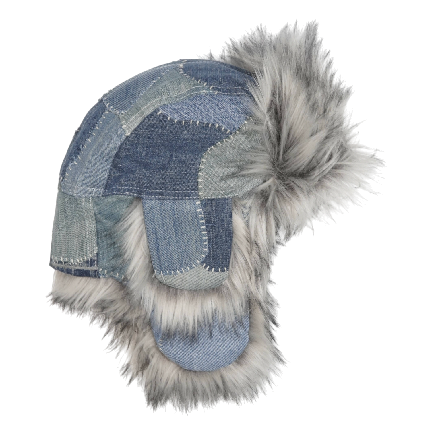 Hand-stitched Denim Trapper Hat