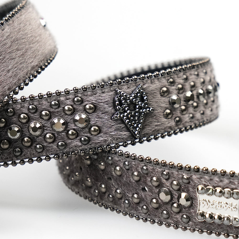 "OVD STUDDED BELT" - WOLF GREY