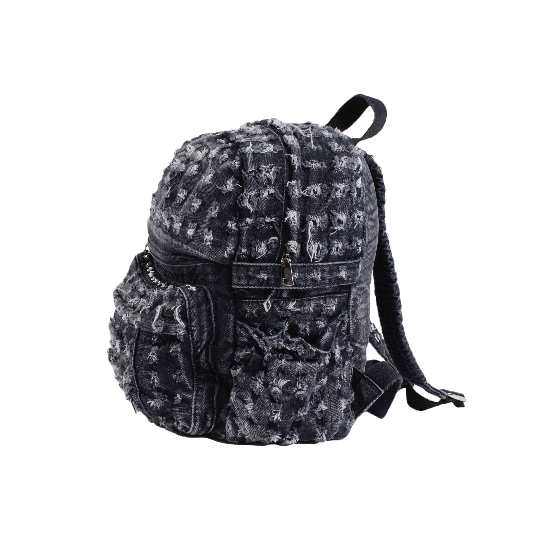 TRASHED DENIM BACKPACK