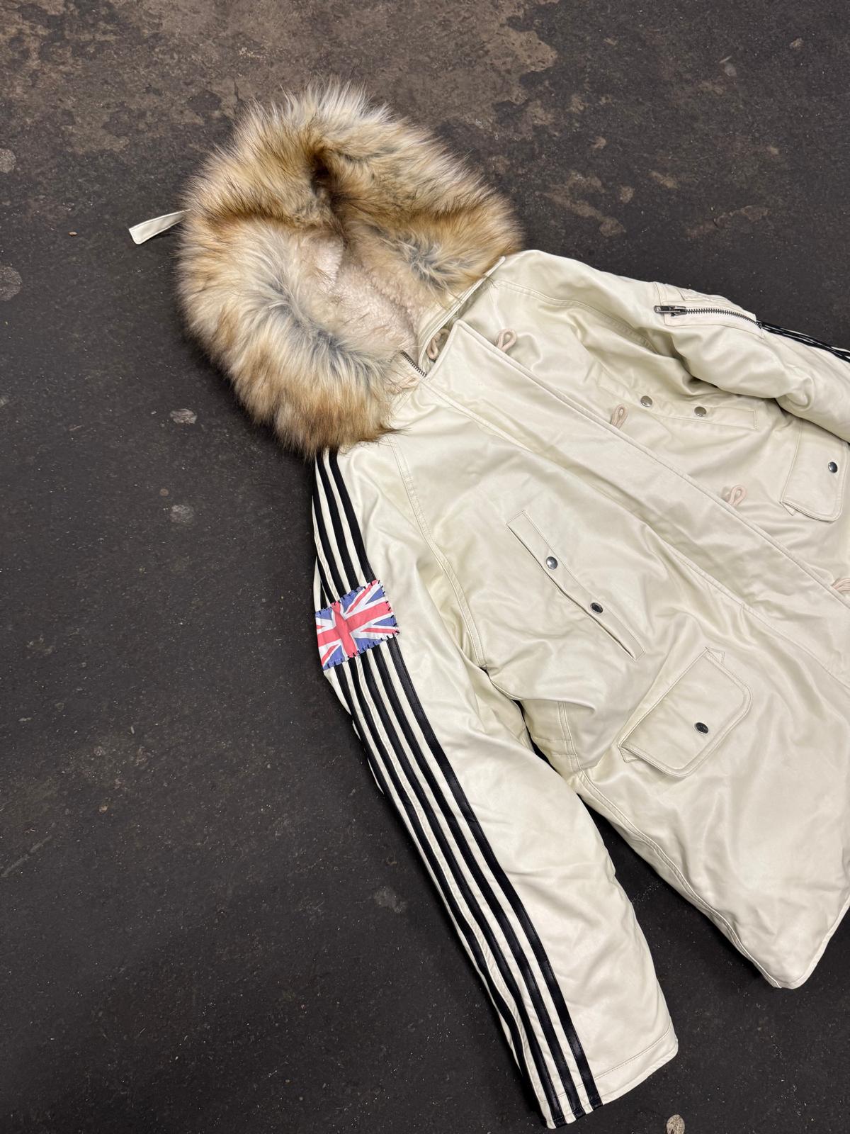 YORI/RECKLESS WHITE LEATHER PARKA
