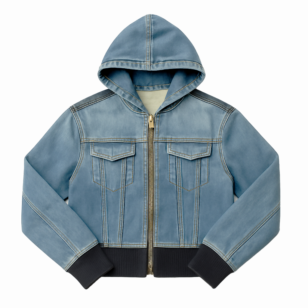 Trompe L’Oeil Denim Hoodie